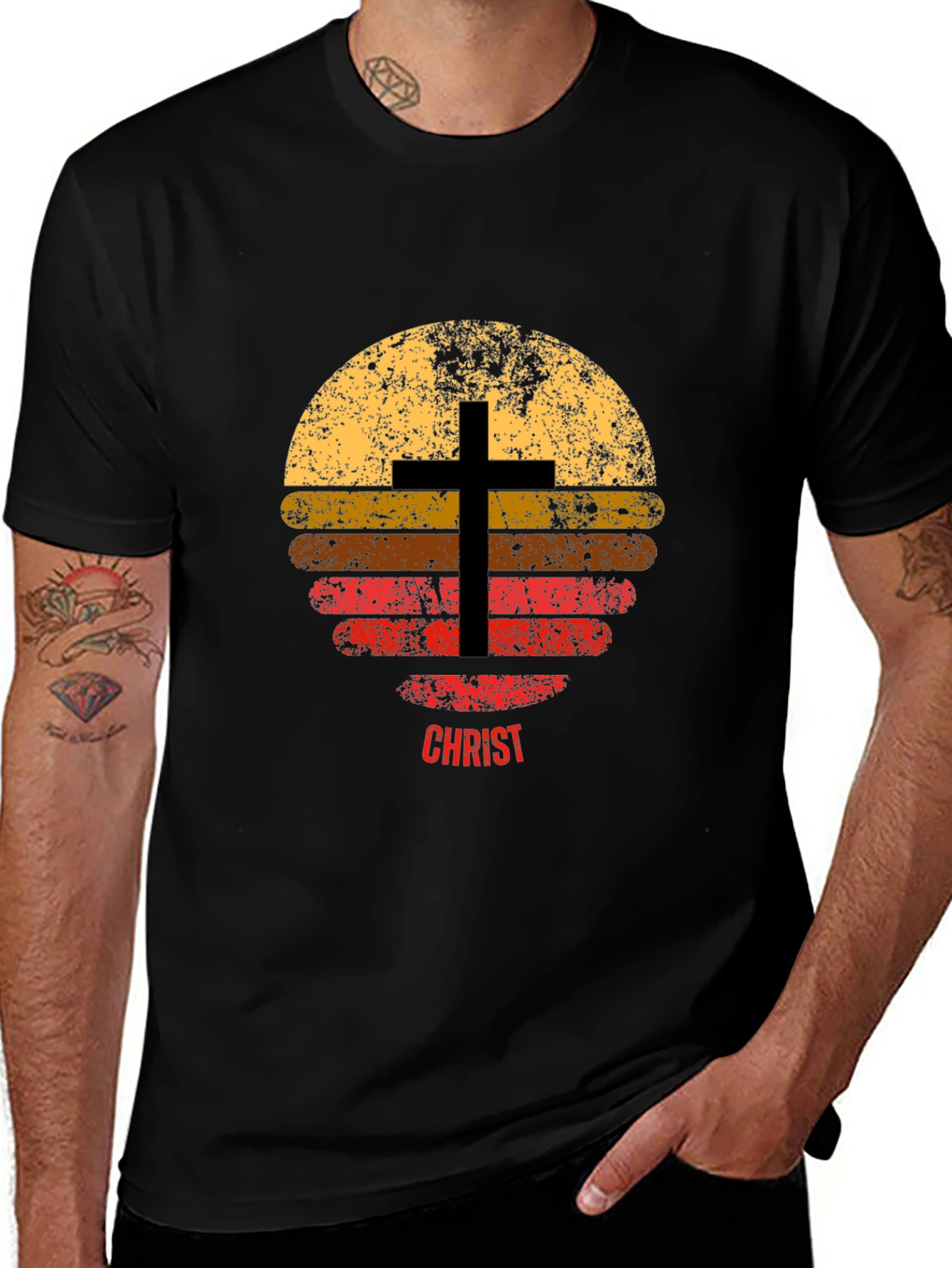 Retro Christ Cross T-Shirt - Vintage Style