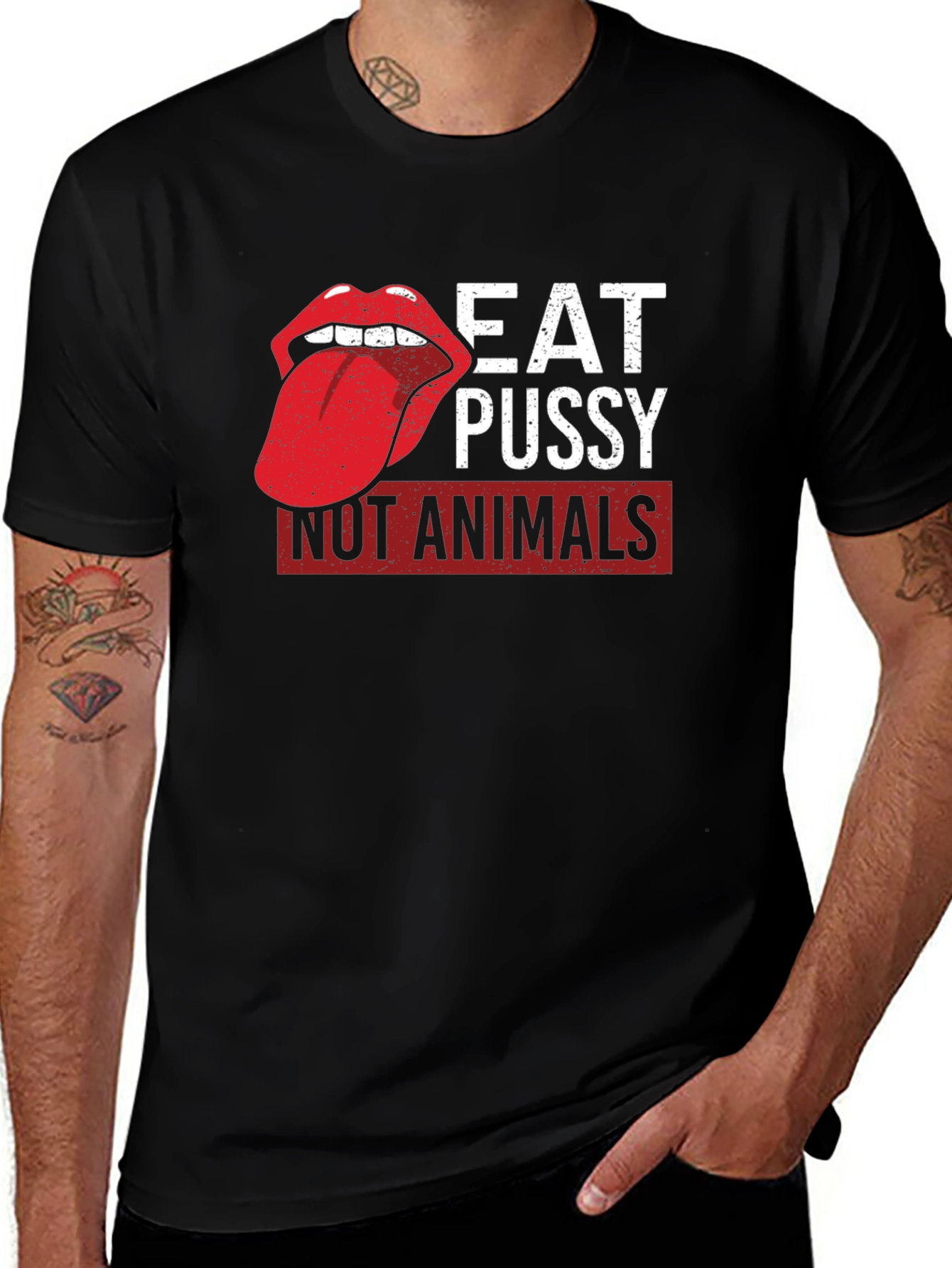 Variant 26 of Eat Pussy Not Animals Graphic Tee