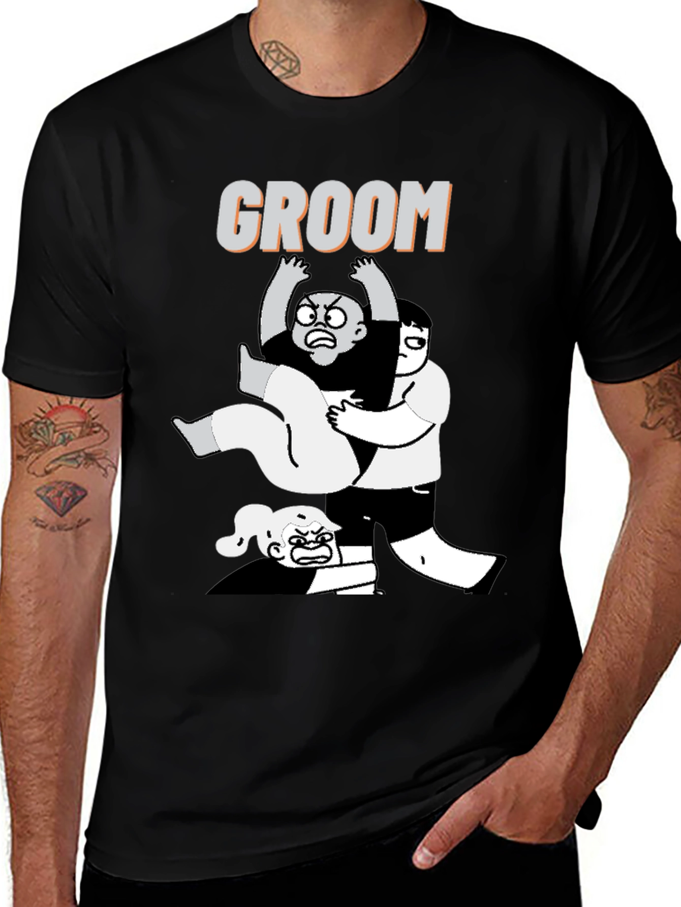 Variant 28 of Funny Groom T-Shirt - Graphic Novel Style