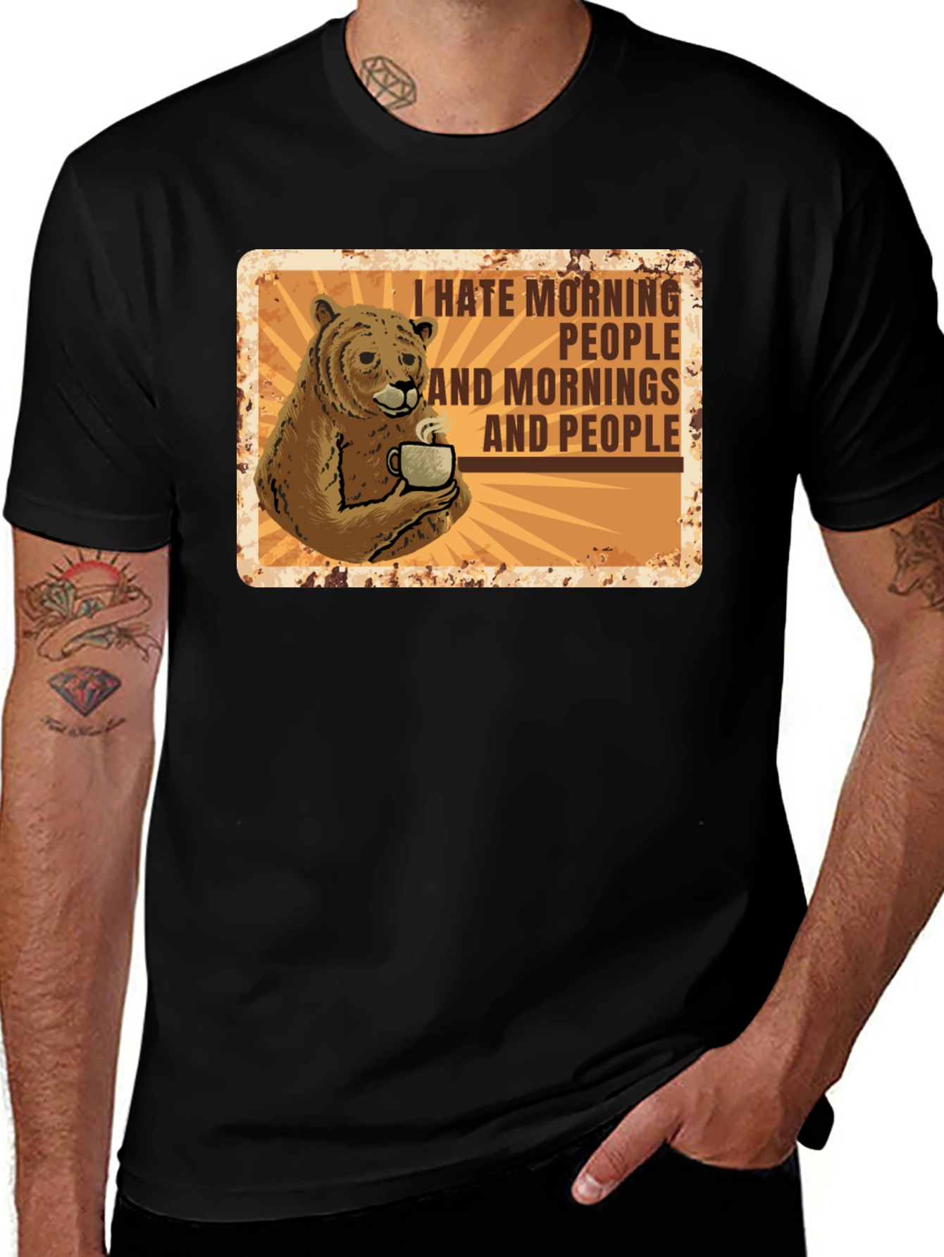 Variant 13 of Funny Bear I Hate Morning People Graphic T-Shirt