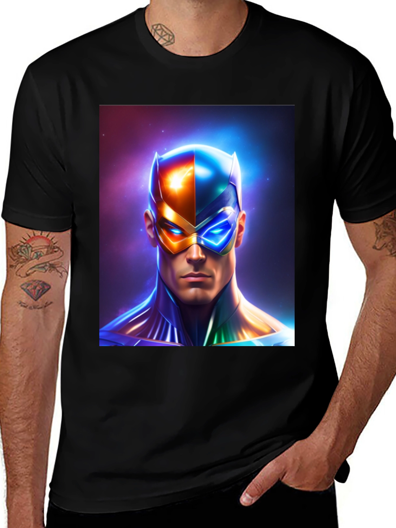 Variant 29 of Superhero Graphic T-Shirt - Galaxy Hero Design