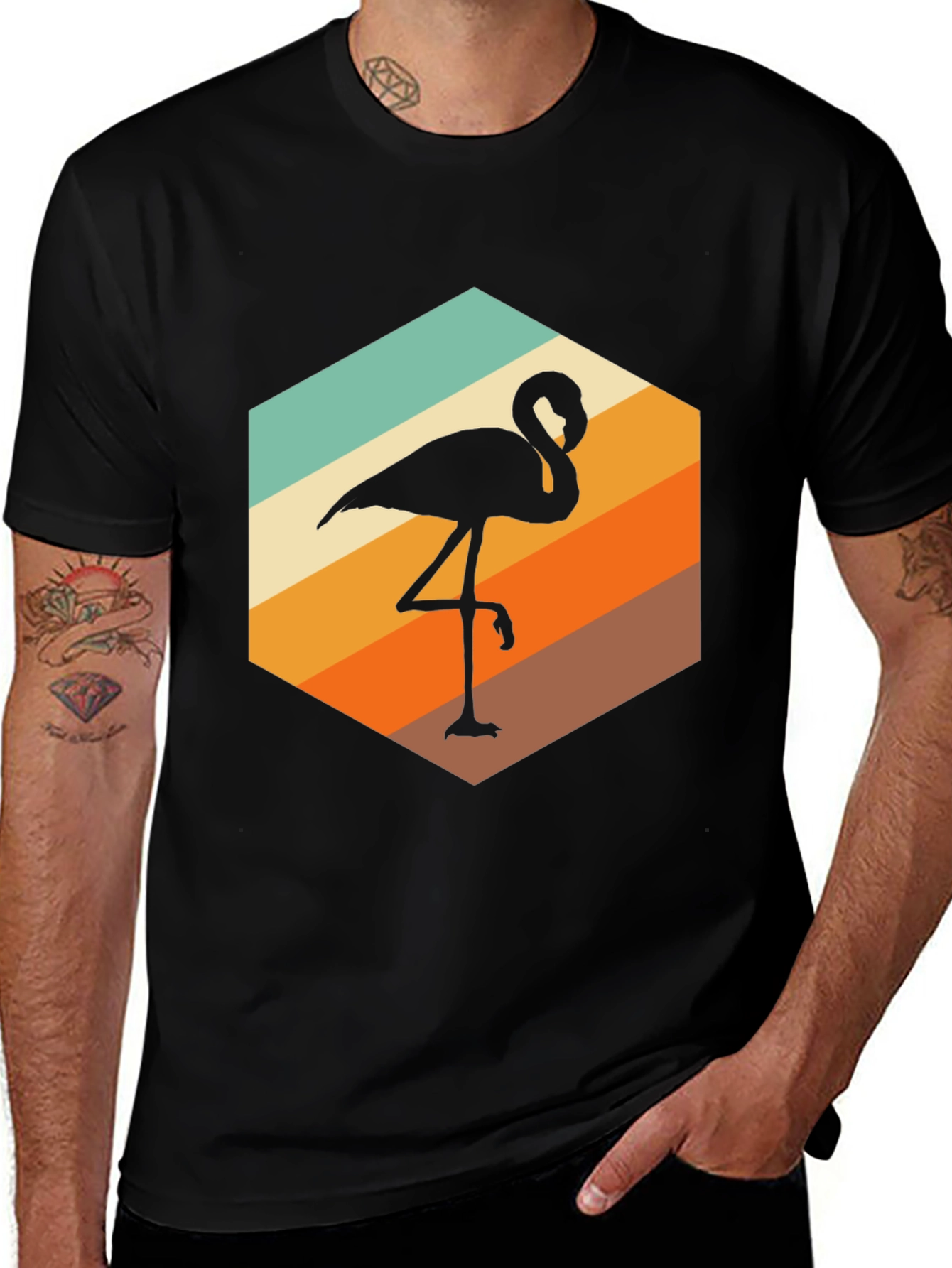 Variant 16 of Retro Flamingo T-Shirt - Stylish Graphic Tee