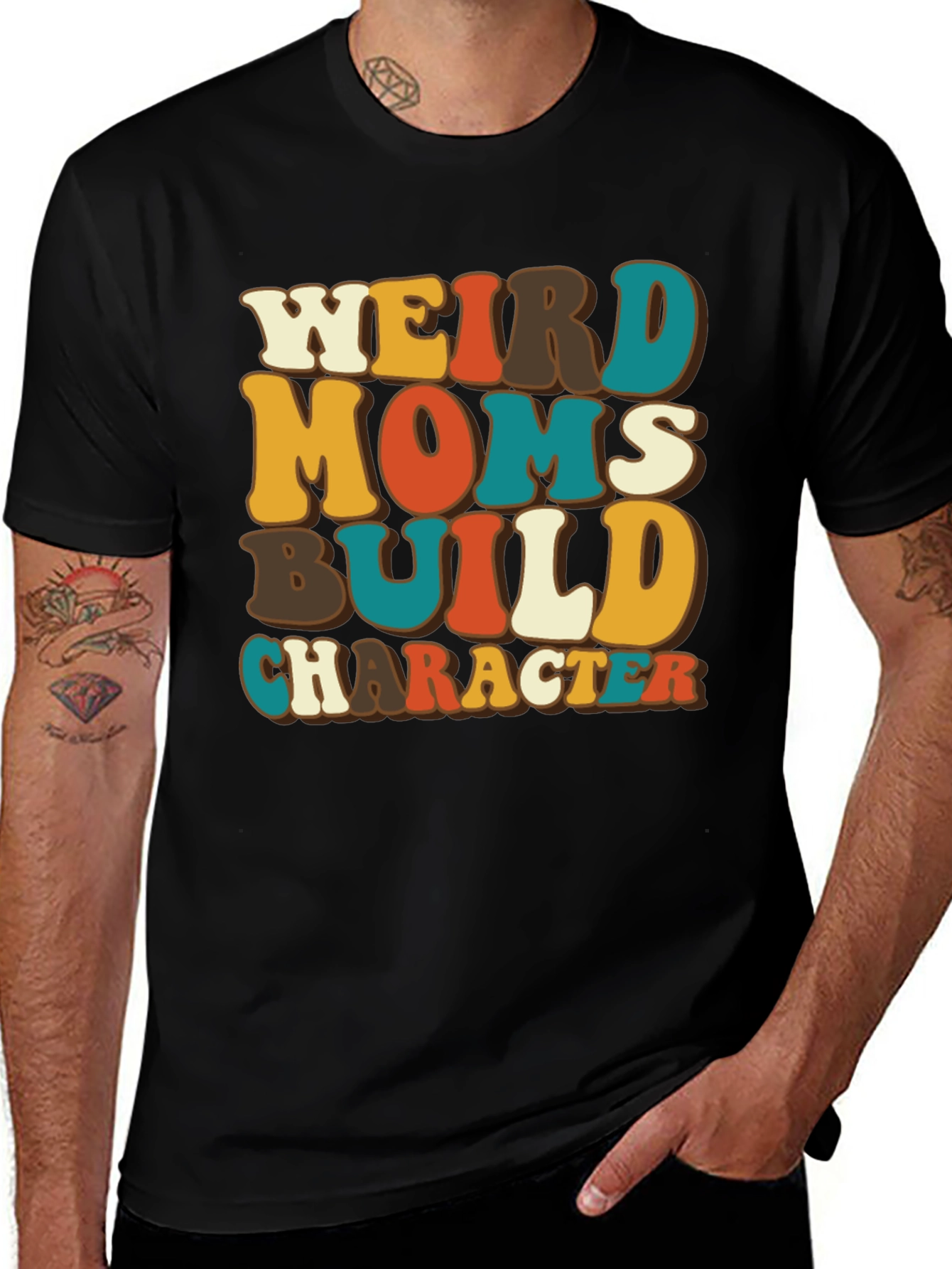 Variant 10 of Weird Moms Build Character T-Shirt
