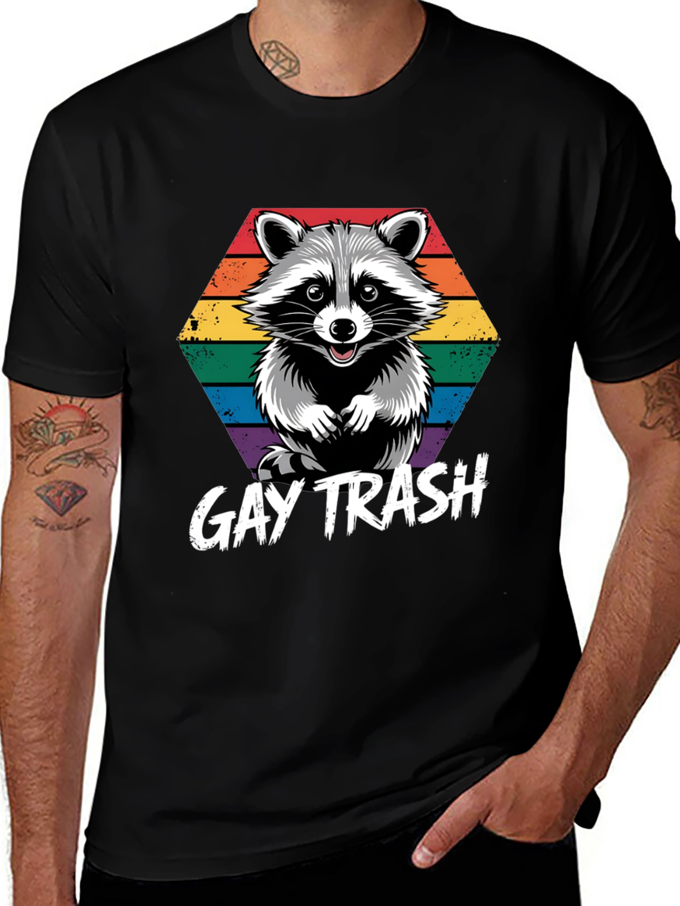 Gay Trash Raccoon Pride T-Shirt
