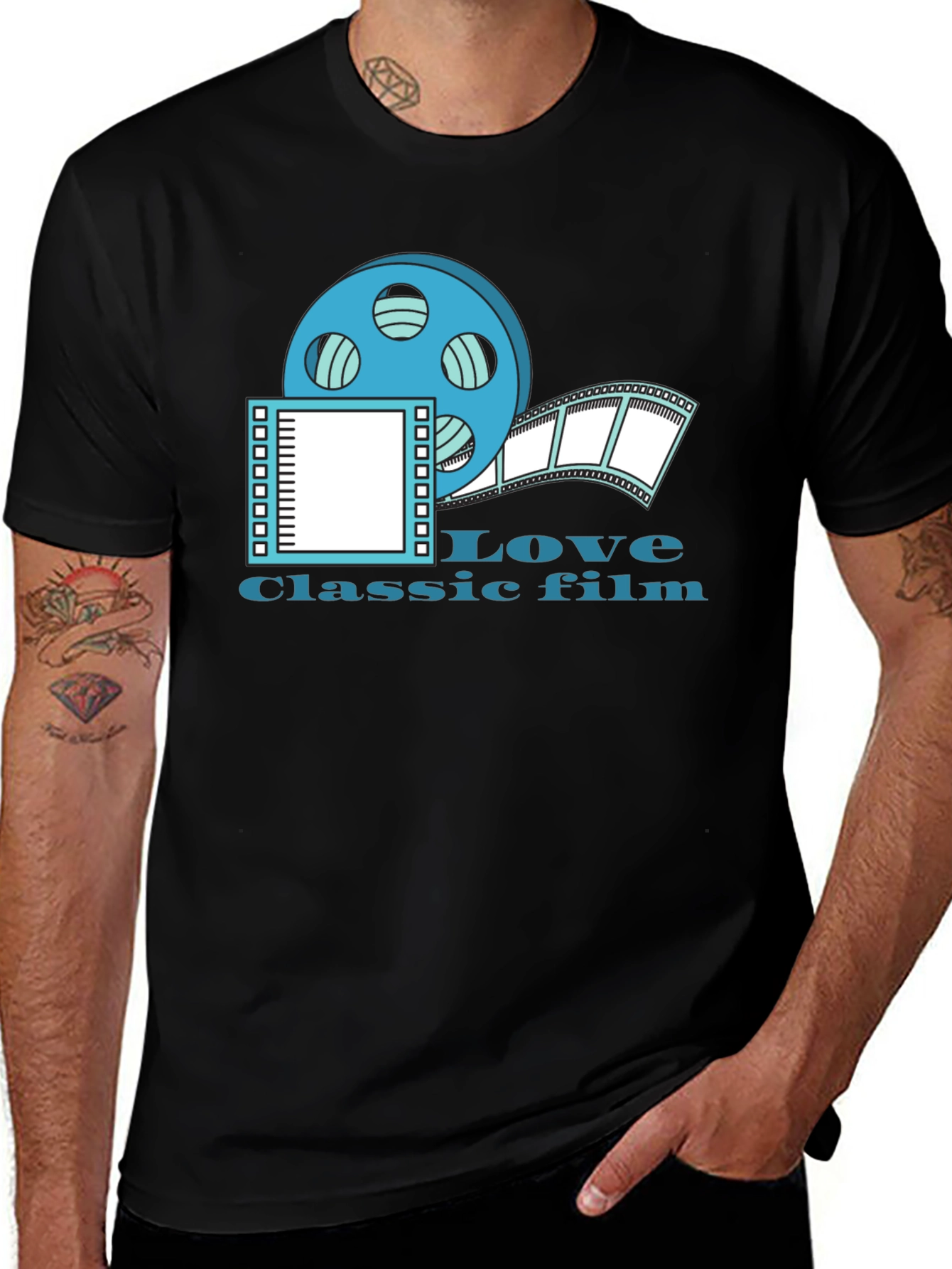 Classic Film Lover Tee - Retro Movie Reel Graphic T-Shirt