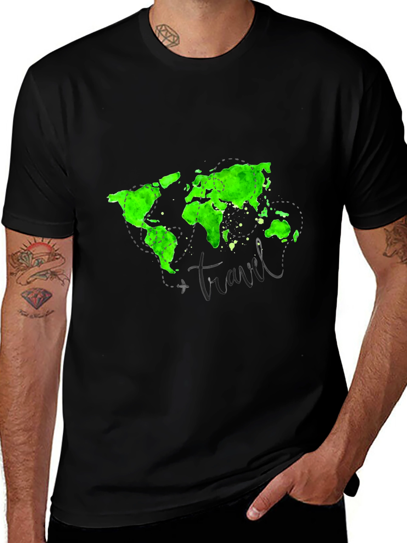Variant 10 of Travel World Map Tee - Adventure Awaits