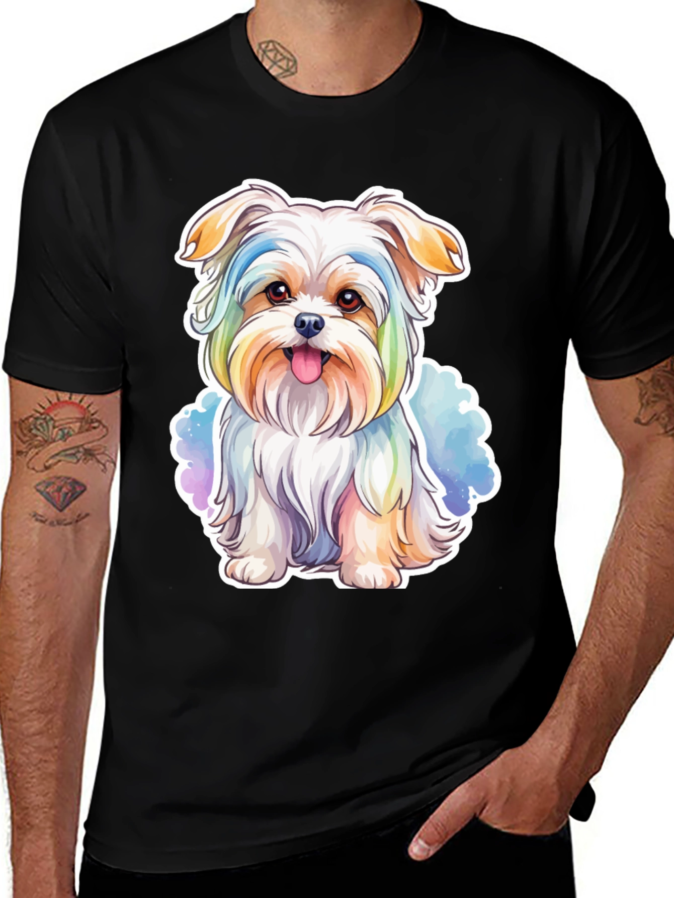 Variant 2 of Rainbow Puppy Dog T-Shirt - Cute Pet Lover Tee