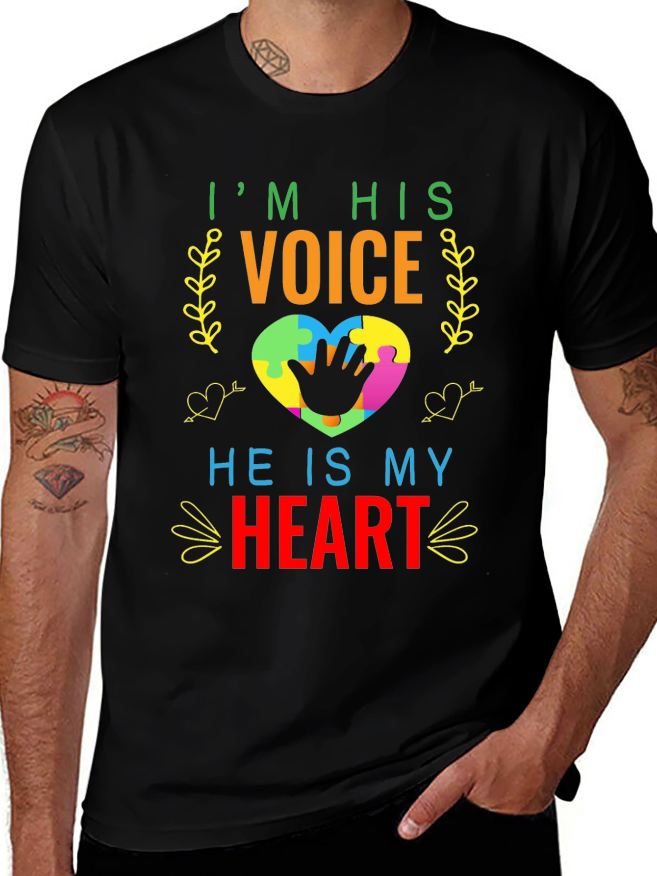 Autism Awareness T-Shirt - I'm His Voice Heart Tee