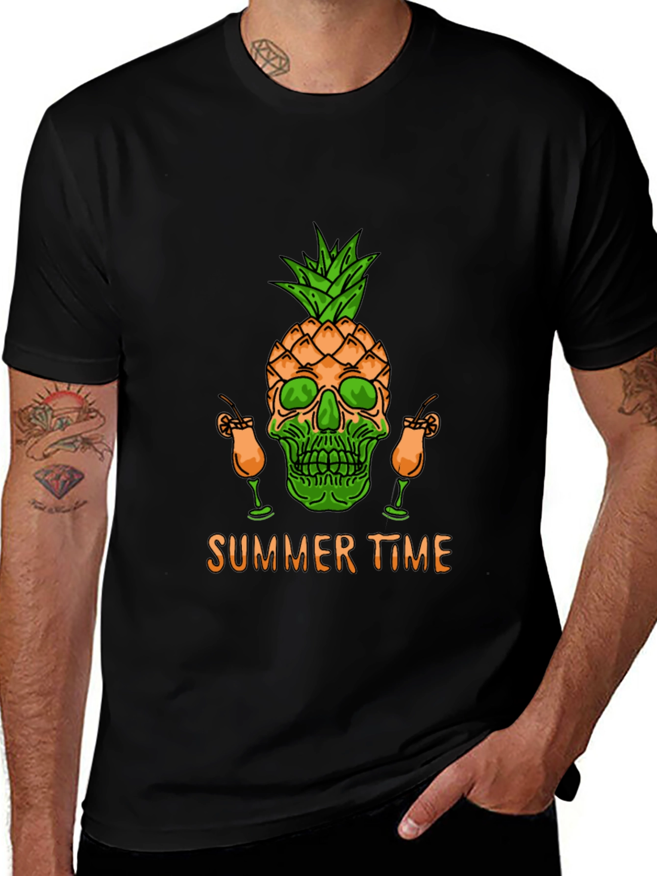 Variant 9 of Skull Pineapple Summer Time T-Shirt