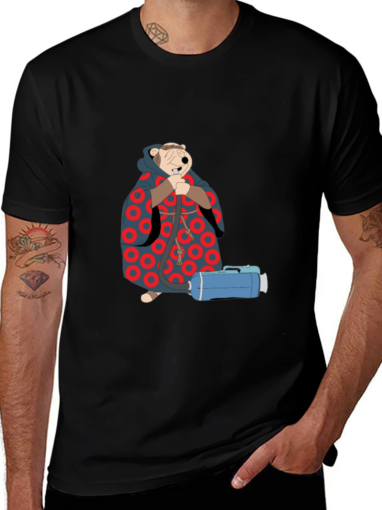 Variant 3 of Monk Beaver Graphic T-Shirt - Novelty Cartoon Tee