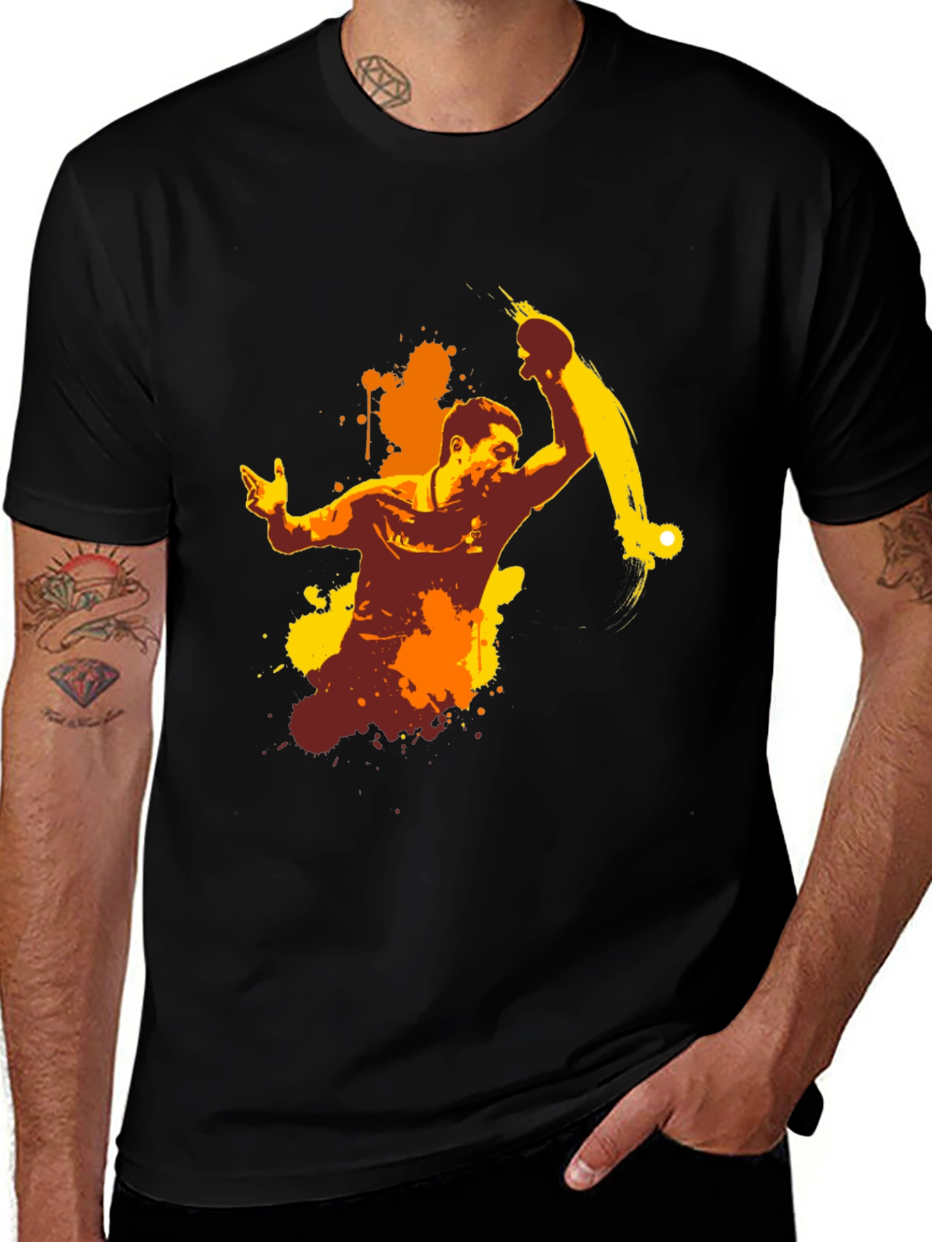 Variant 2 of Abstract Ping Pong Player Graphic Tee