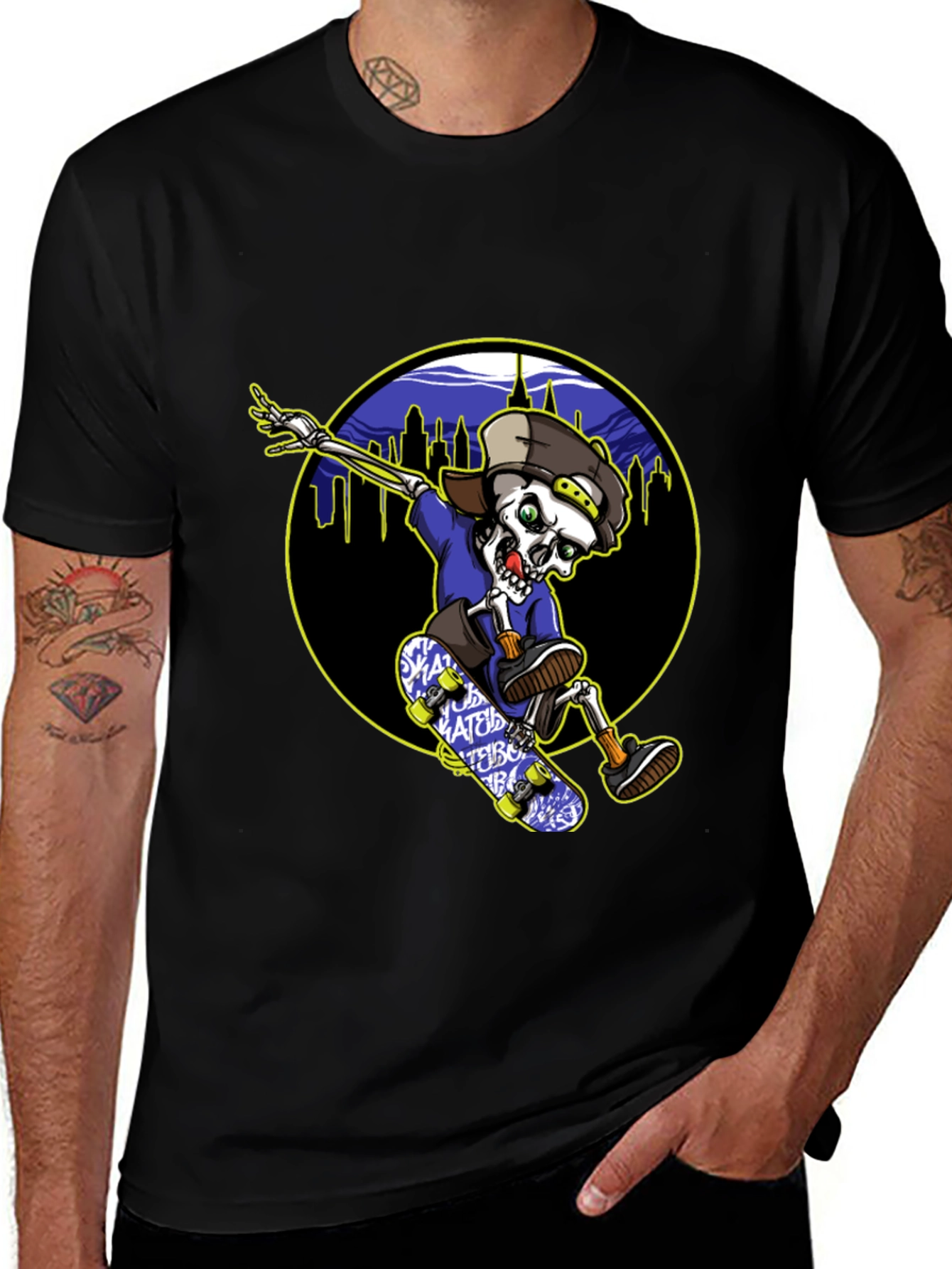 Variant 5 of Skateboarding Skeleton T-Shirt
