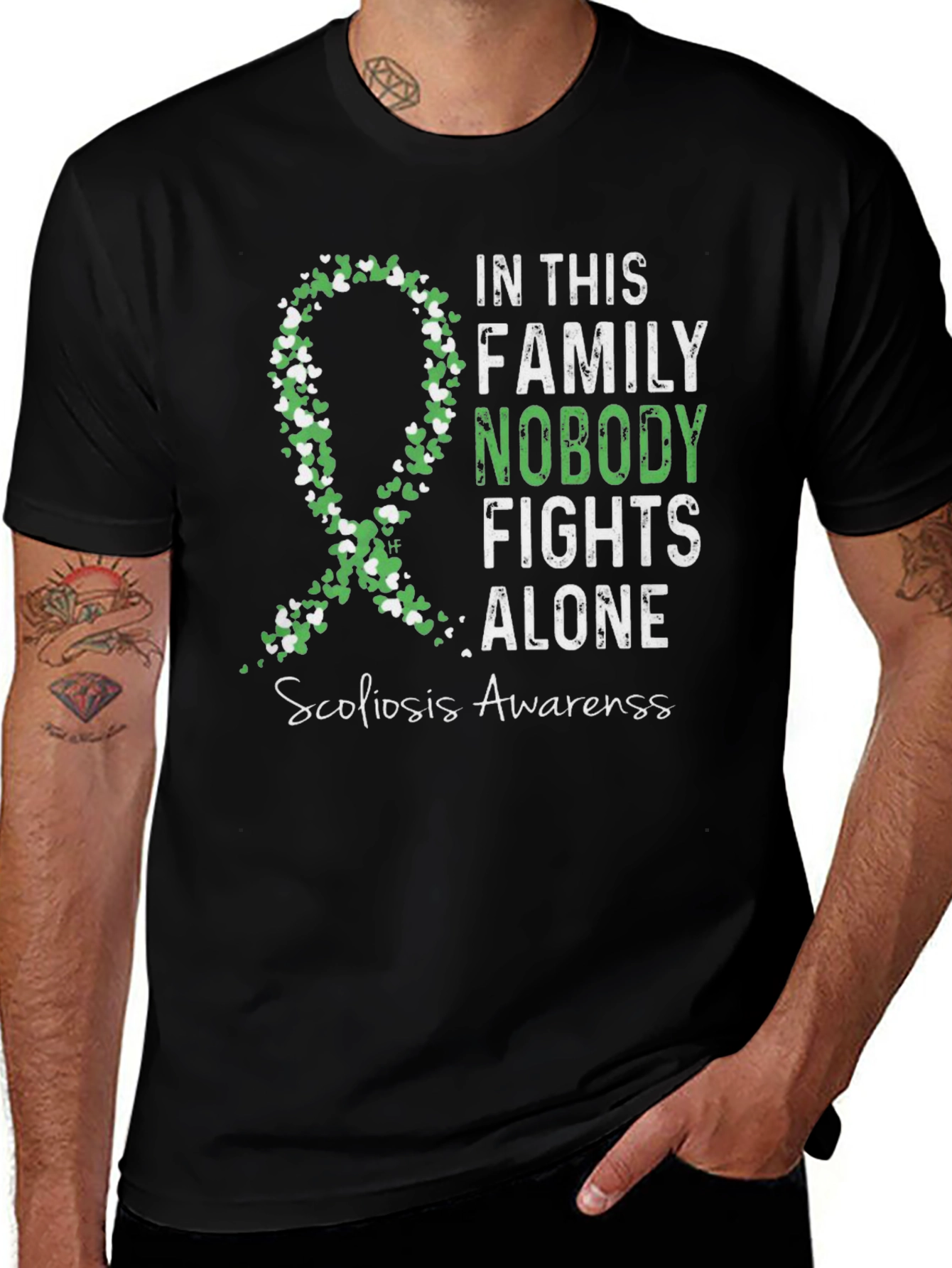 Scoliosis Awareness T-Shirt - Nobody Fights Alone