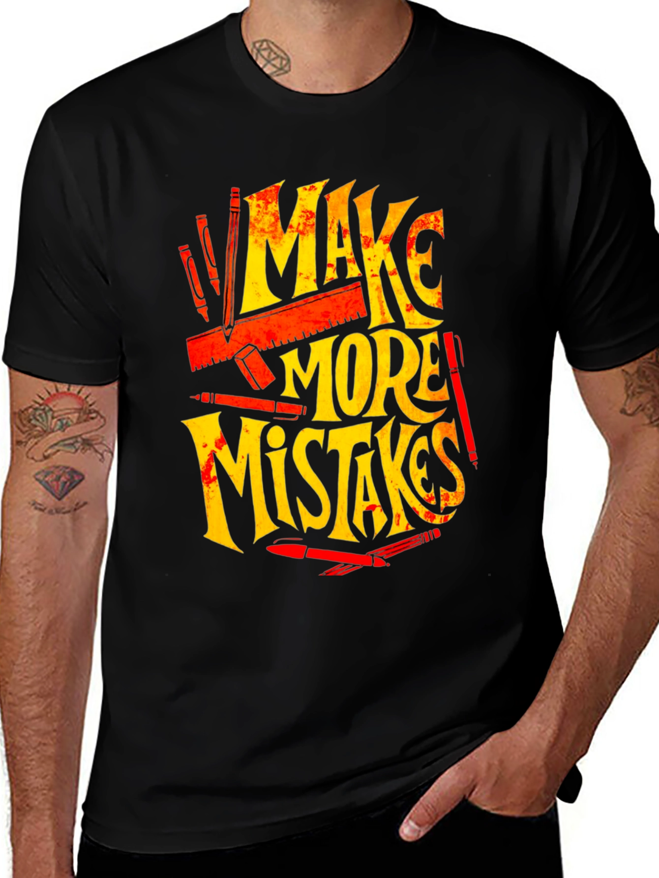 Black Make More Mistakes Graphic Tee - Black main image
