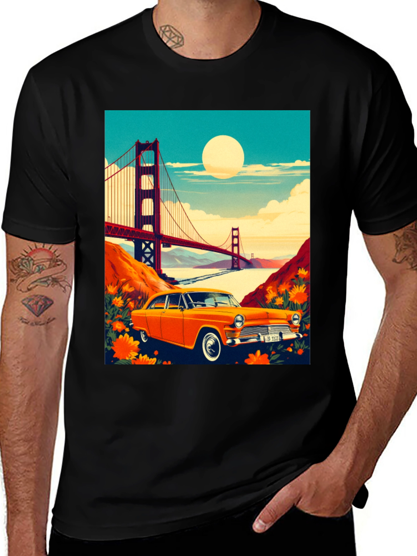 Variant 13 of Golden Gate Bridge Car Graphic Tee