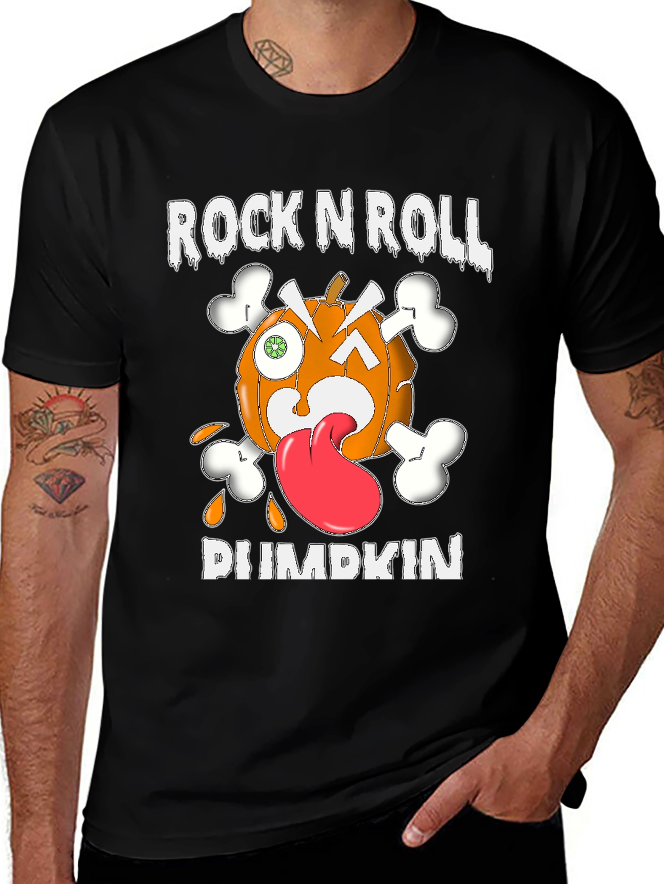 Variant 4 of Rock N Roll Pumpkin Graphic T-Shirt