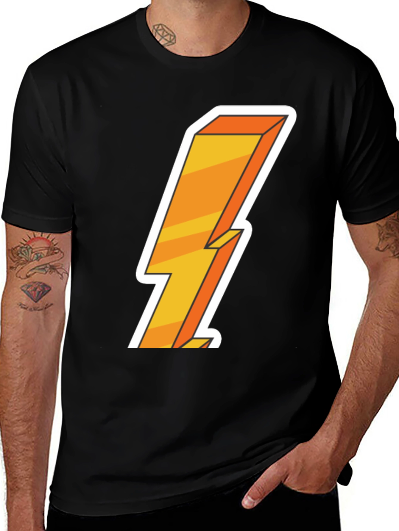 Variant 17 of Bold Lightning Bolt Graphic Tee - Striking Design