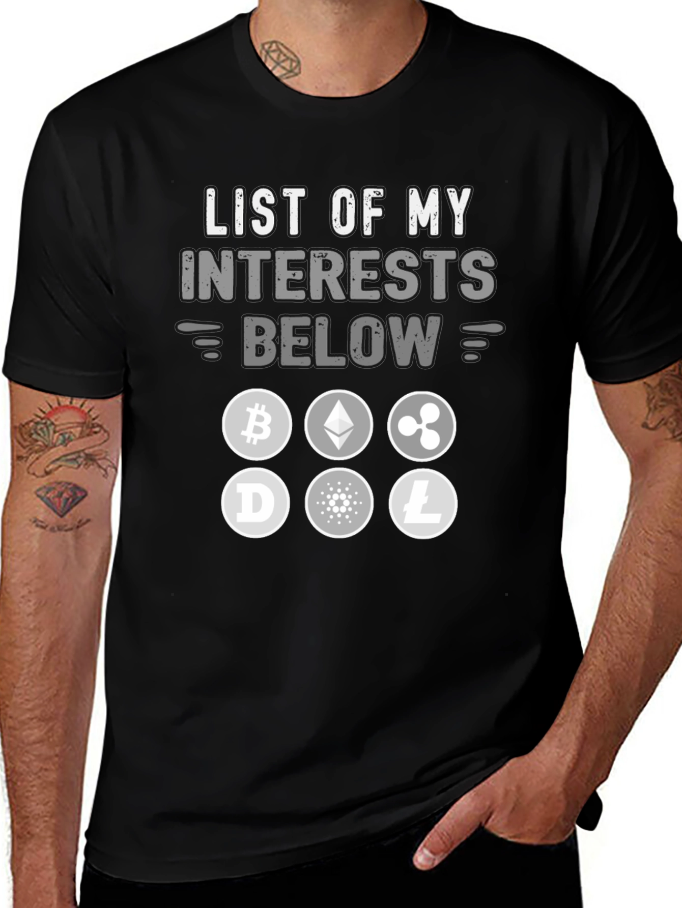 Crypto Interest T-Shirt - Bitcoin, Ethereum, and More!