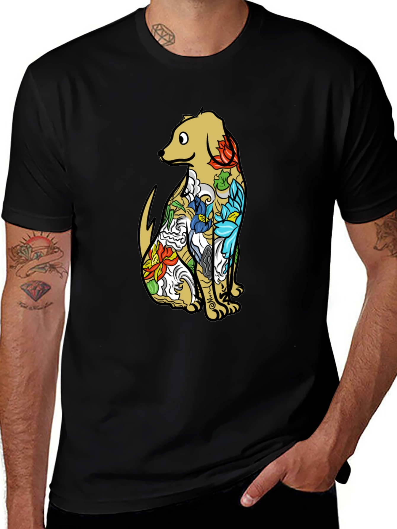Variant 10 of Dog Tattoo Graphic T-Shirt - Unique Design