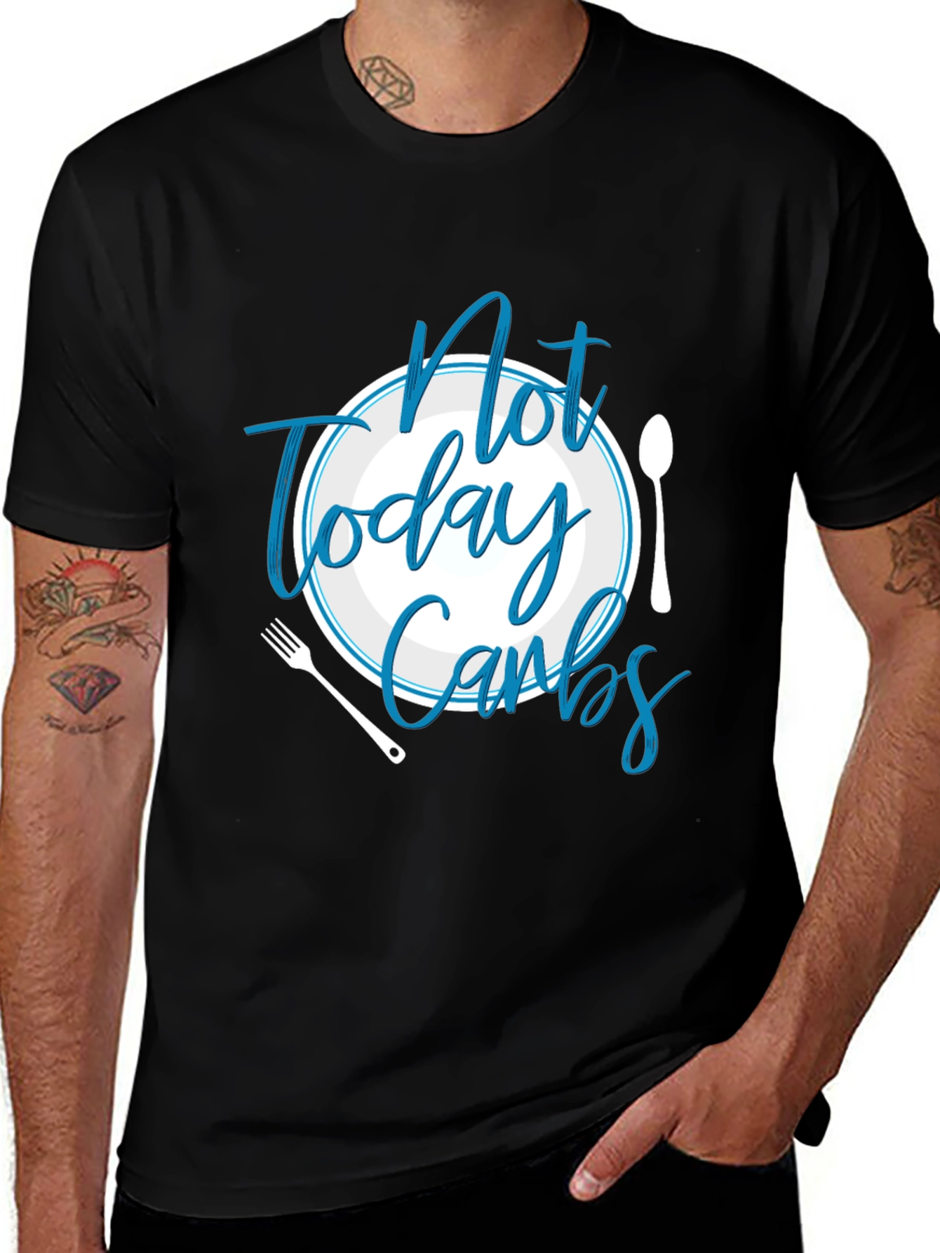Variant 9 of Funny "Not Today Carbs" Graphic T-Shirt