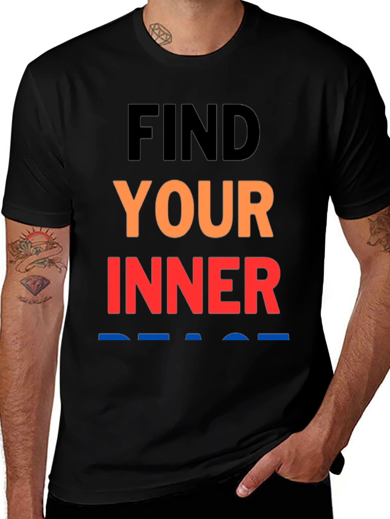 Find Your Inner Peace Graphic T-Shirt - Black