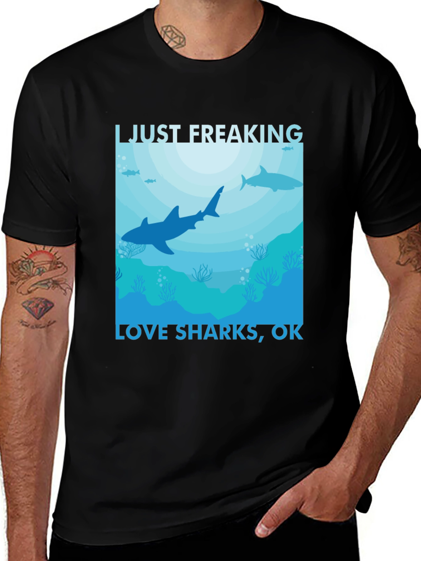 Variant 27 of I Just Freaking Love Sharks Graphic T-Shirt