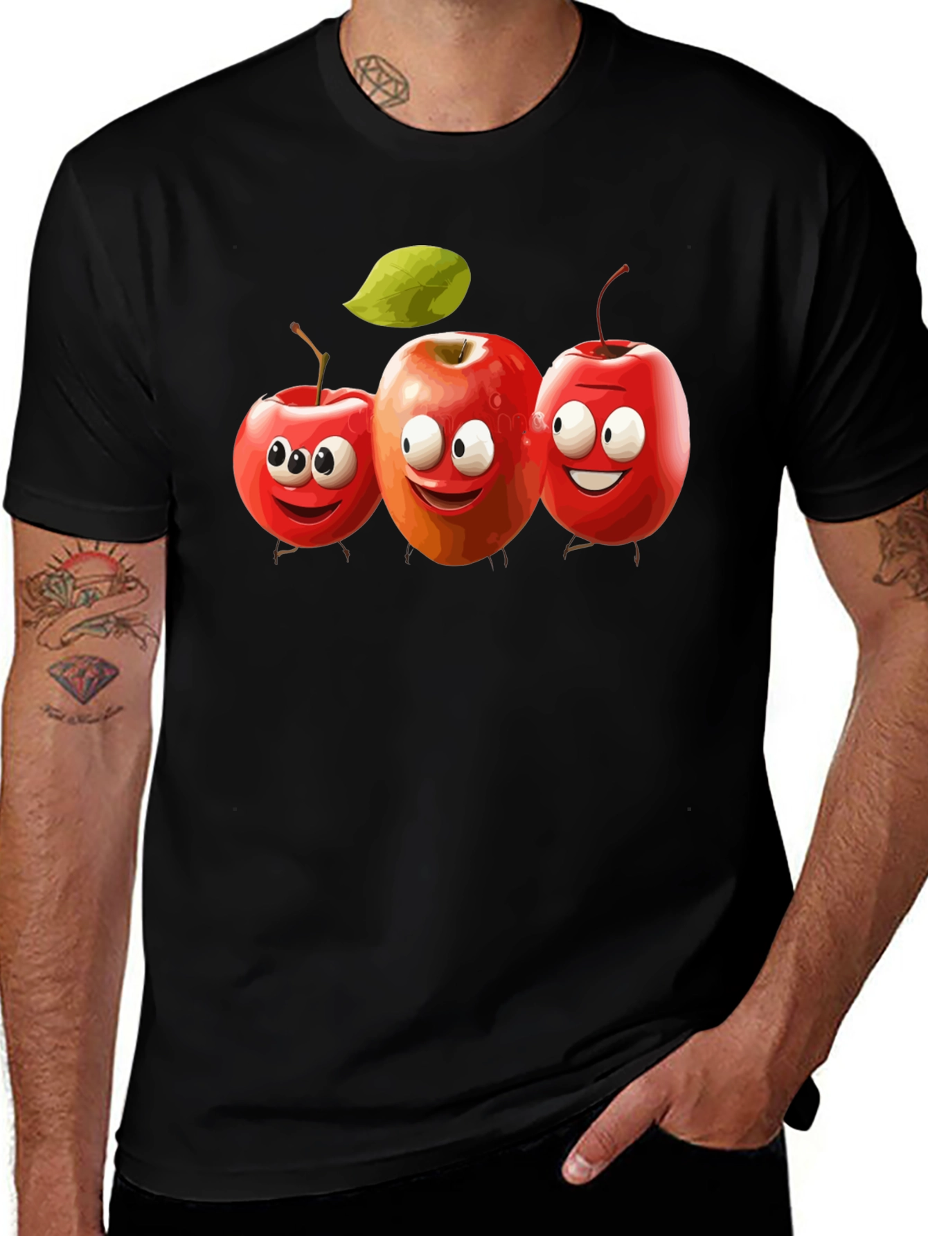 Variant 17 of Fun Cartoon Apple T-Shirt