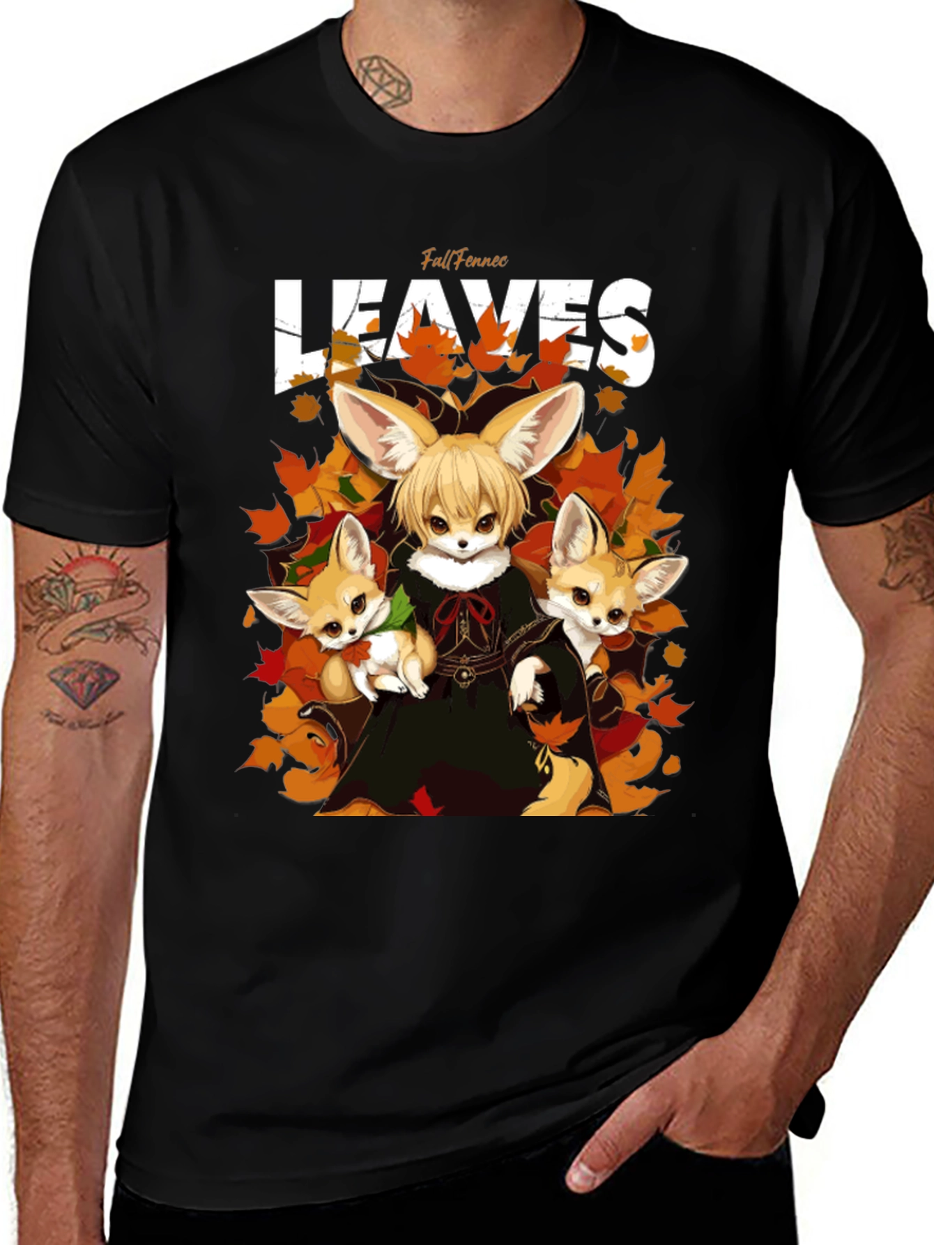Variant 8 of Fall Fennec Leaves T-Shirt