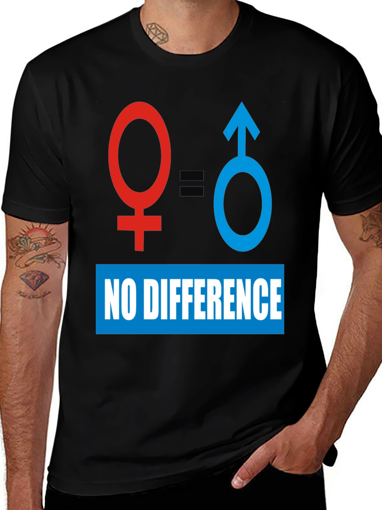 Variant 6 of Equality T-Shirt: No Difference Gender Symbol Tee