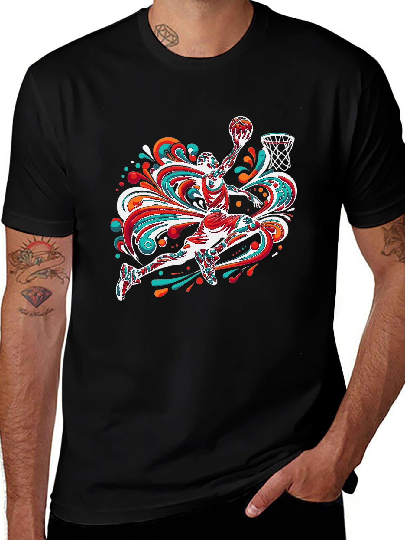 Variant 20 of Basketball Player Swirl Graphic T-Shirt