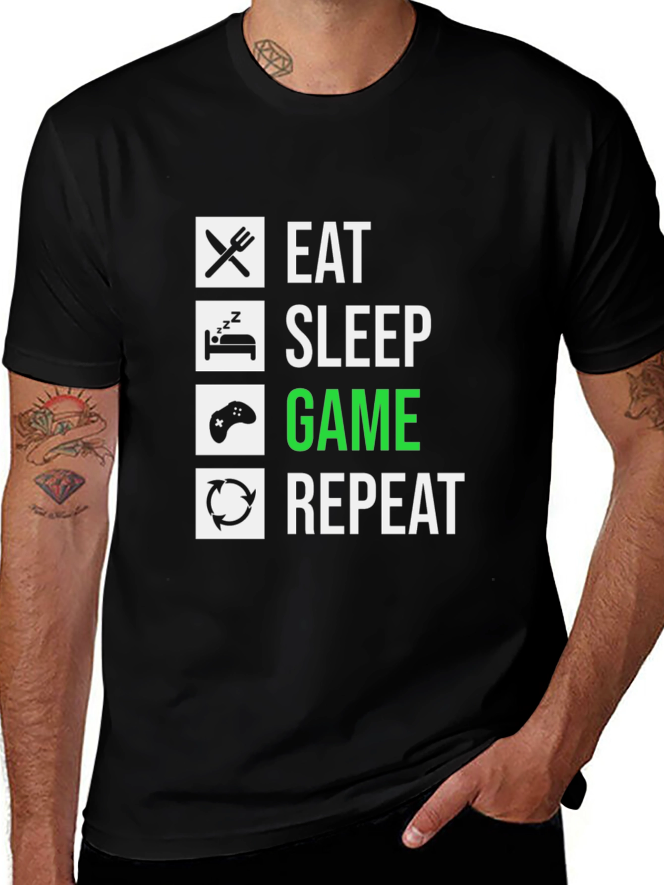 Variant 6 of Eat Sleep Game Repeat - Gamer T-Shirt