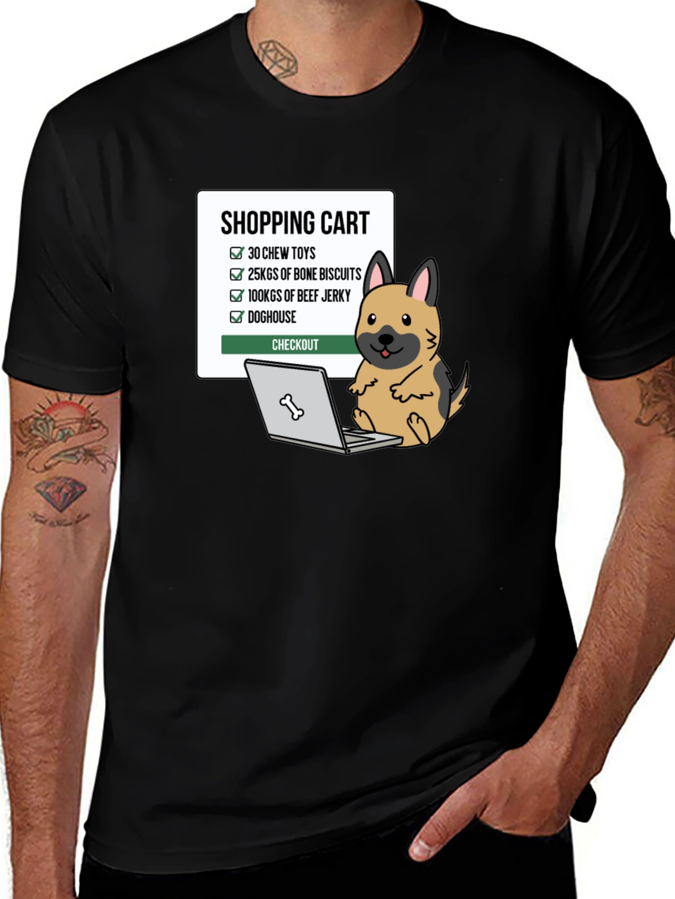 Variant 21 of Dog Shopping Cart T-Shirt Funny Pet Lover Tee