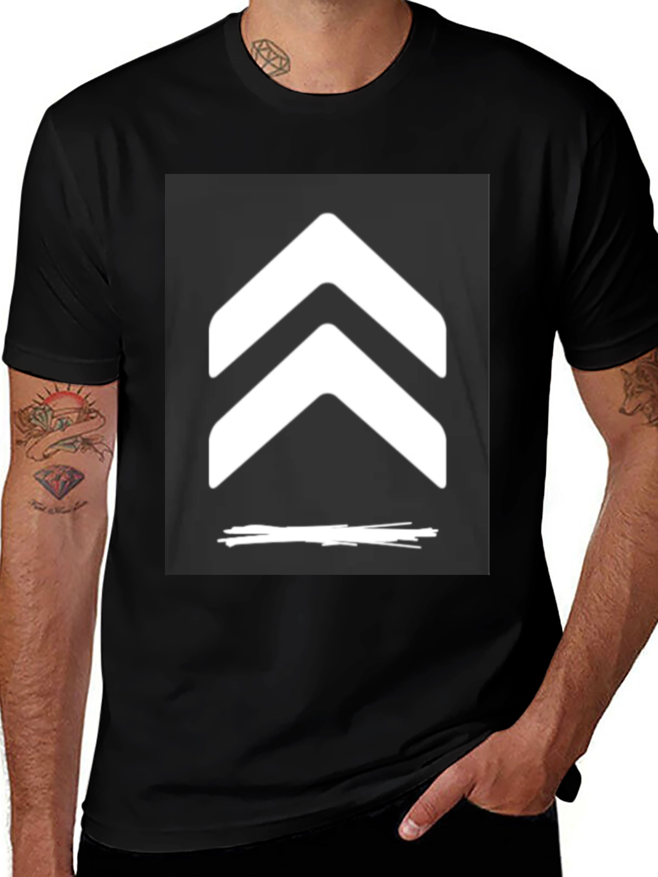 Variant 8 of Modern Black T-Shirt with Chevron Graphic