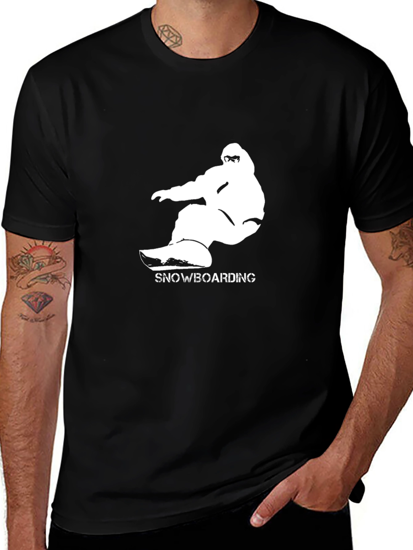 Variant 19 of Snowboarding Graphic Tee - Black