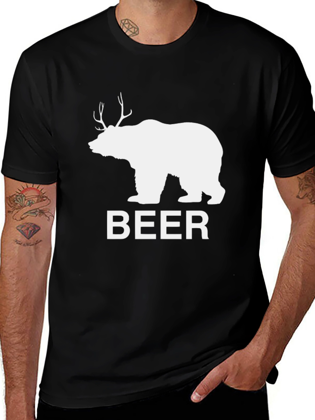 Variant 8 of Bear Deer Funny Graphic T-Shirt