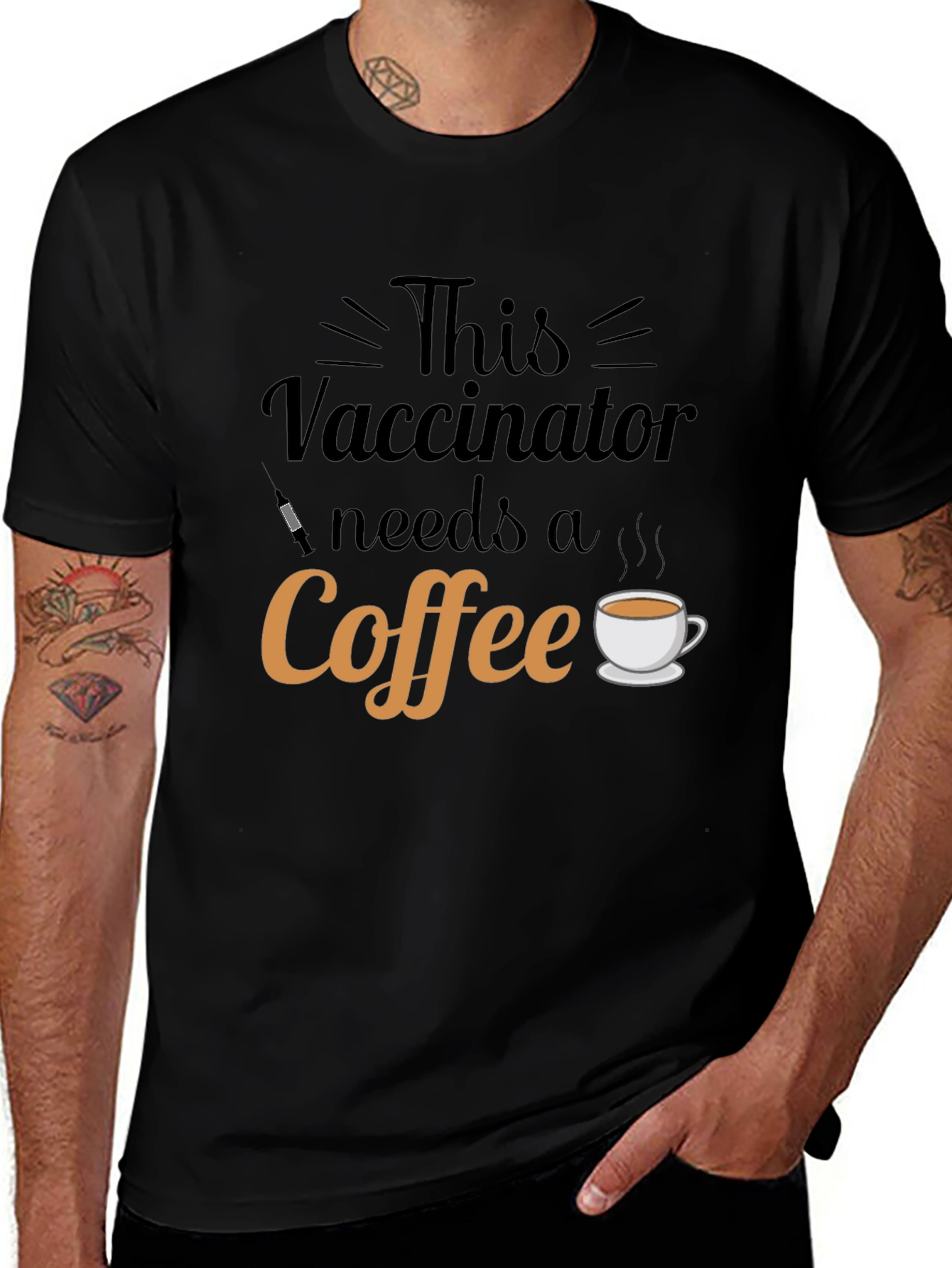 Variant 12 of Vaccinator Needs Coffee Graphic T-Shirt