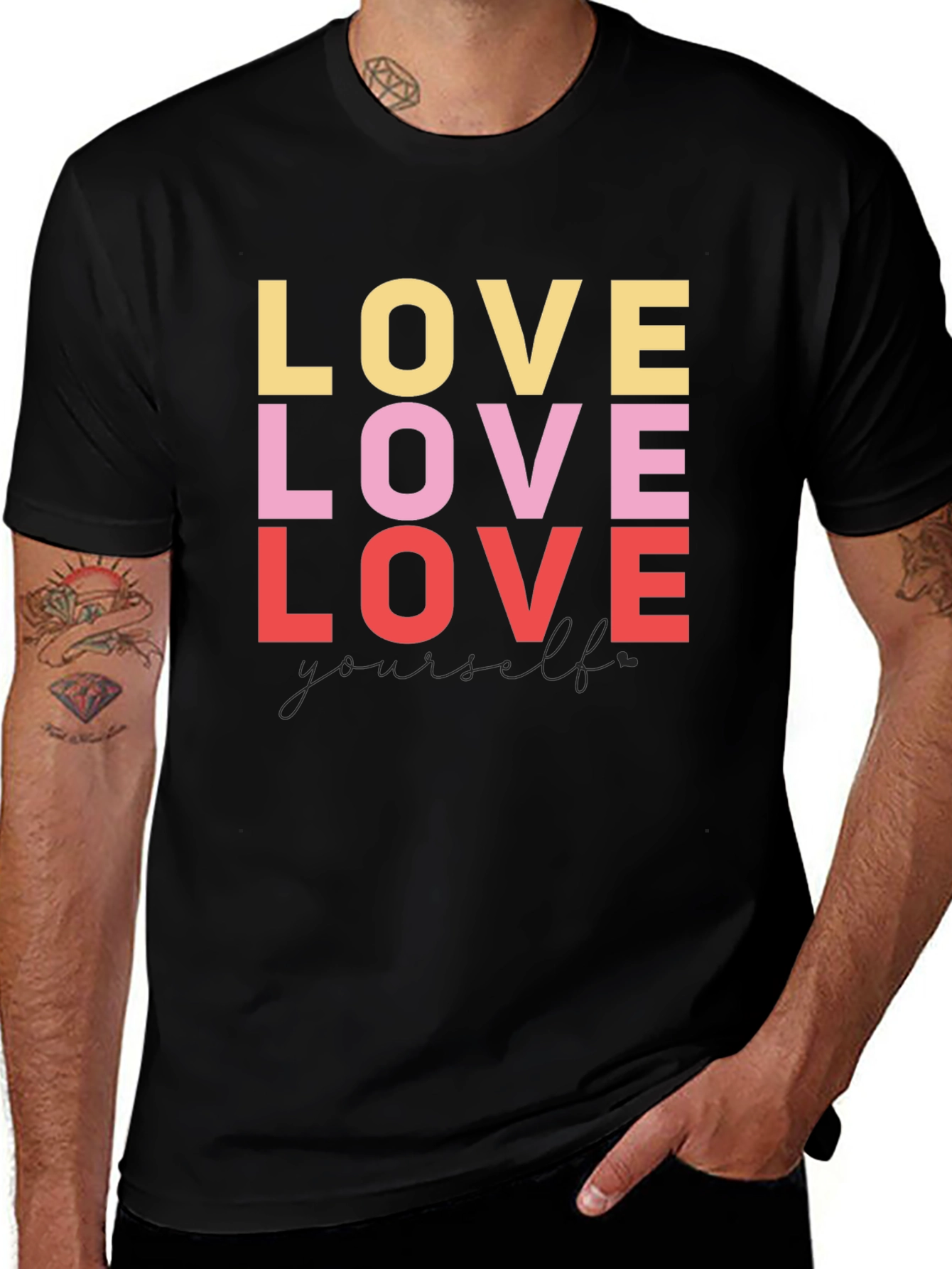 Variant 3 of Love Yourself Graphic Tee - Black