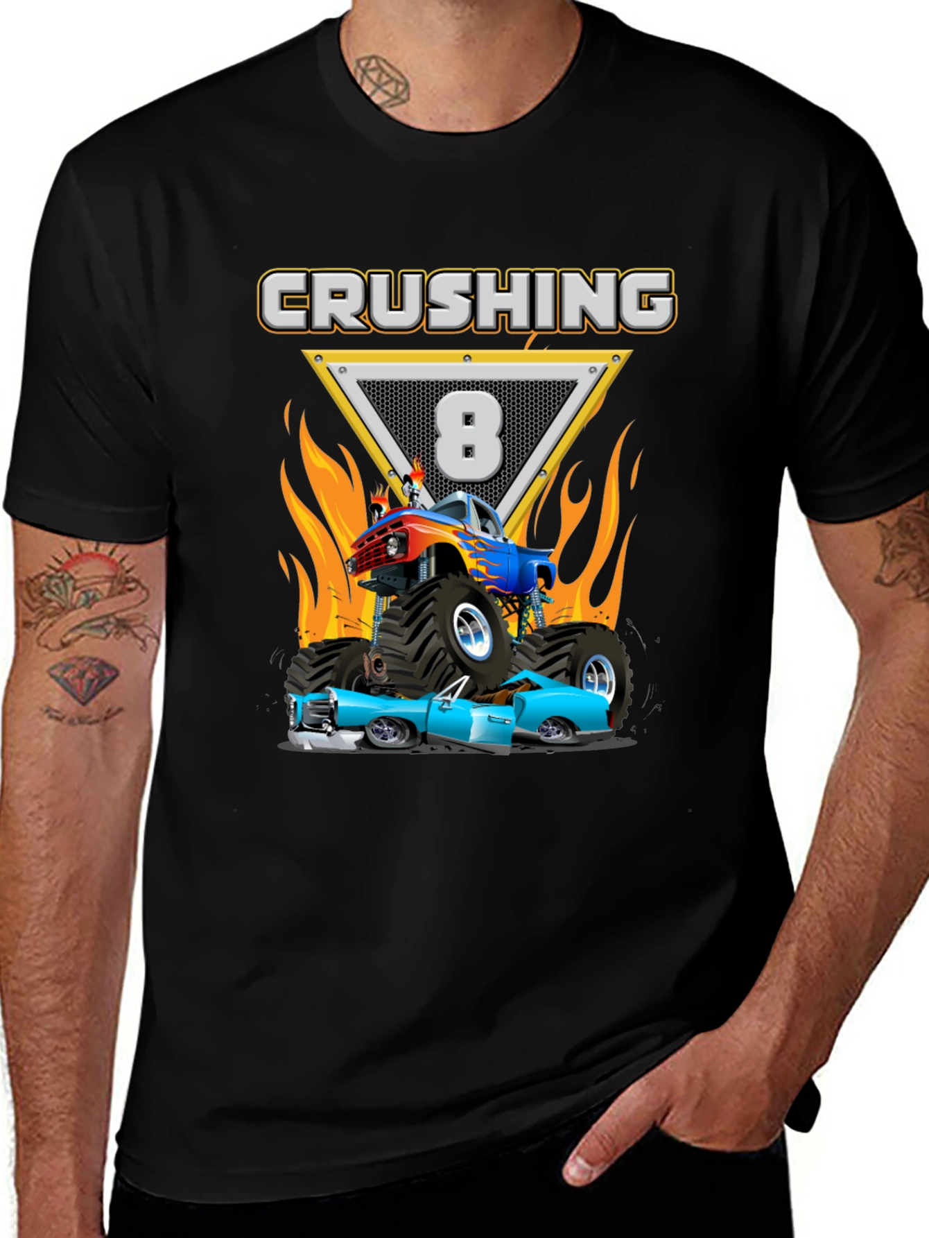 Variant 19 of Crushing Eight Birthday Monster Truck T-Shirt