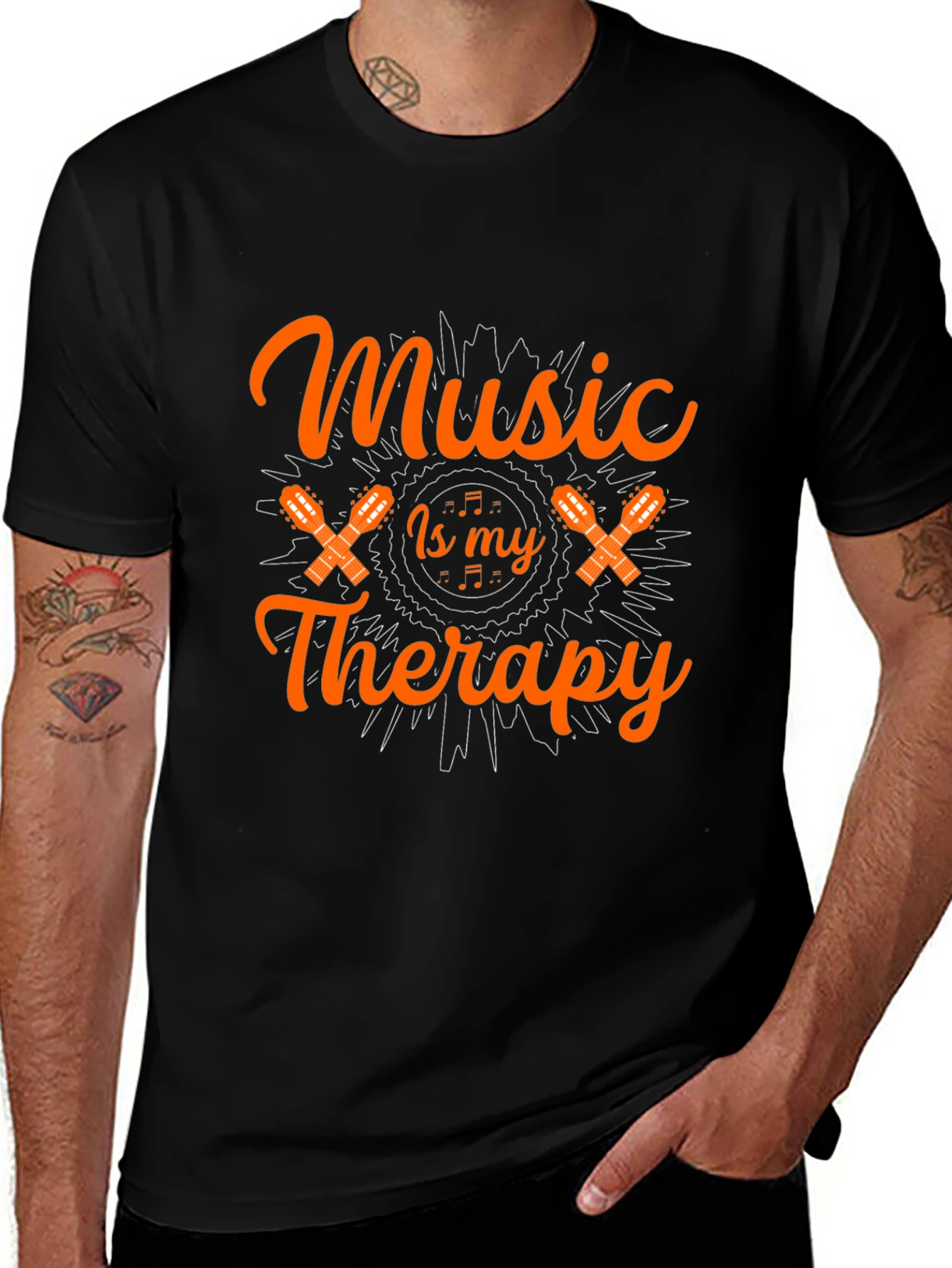 Variant 18 of Music is My Therapy Graphic T-Shirt