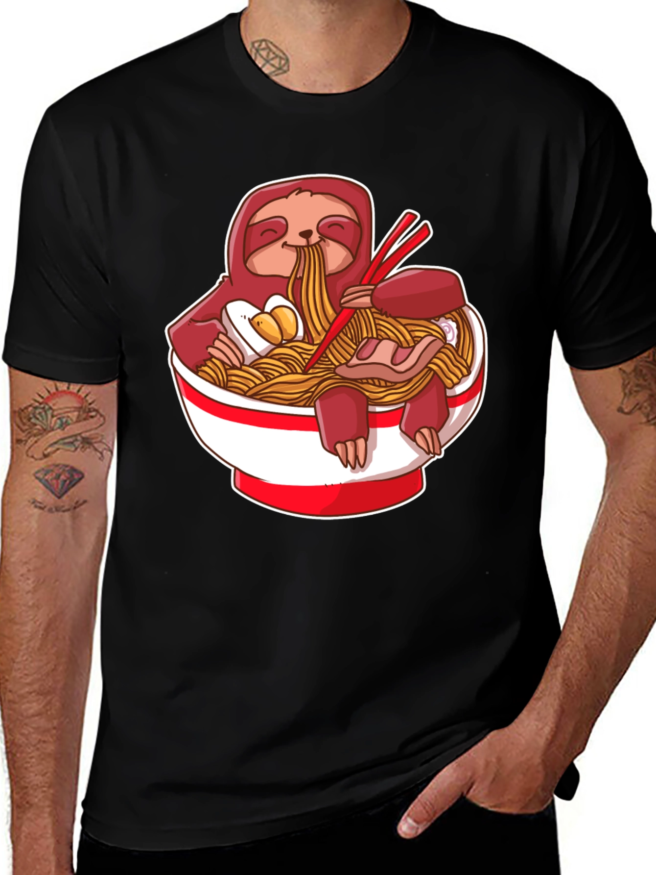 Variant 23 of Sloth Ramen T-Shirt - Cute & Funny Noodle Tee