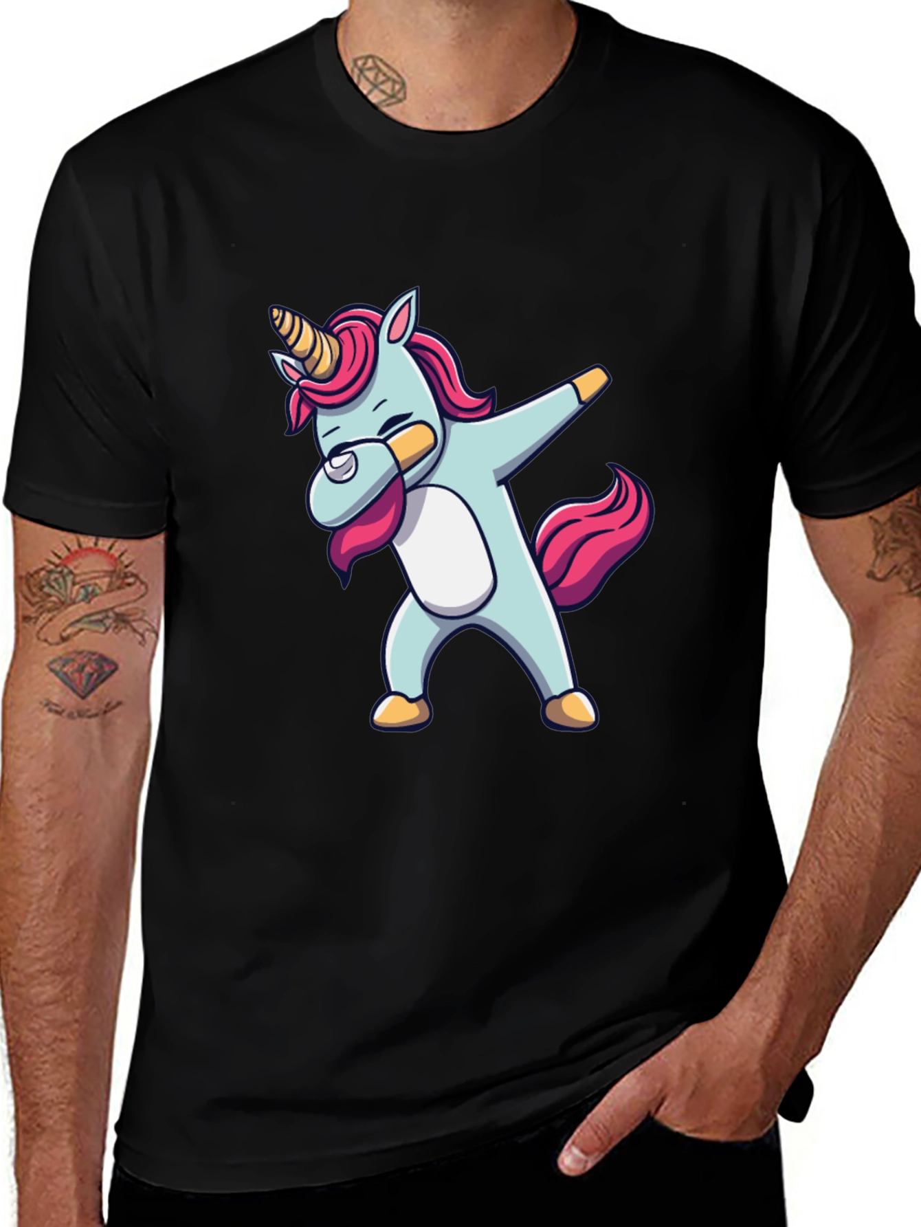 Variant 11 of Unicorn Dab Black T-Shirt