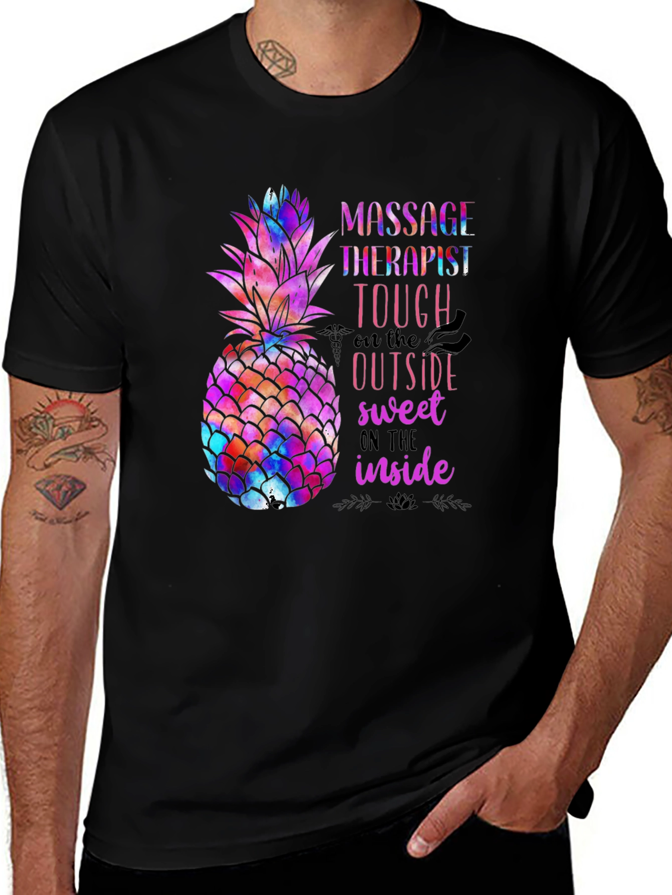Massage Therapist Pineapple Graphic Tee