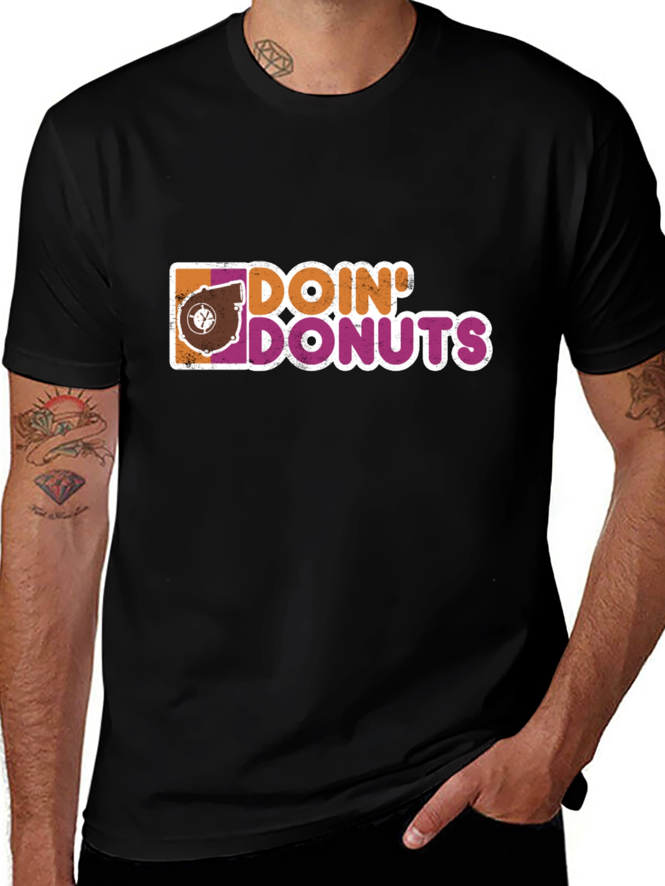 Variant 28 of Doin' Donuts Graphic Tee - Black