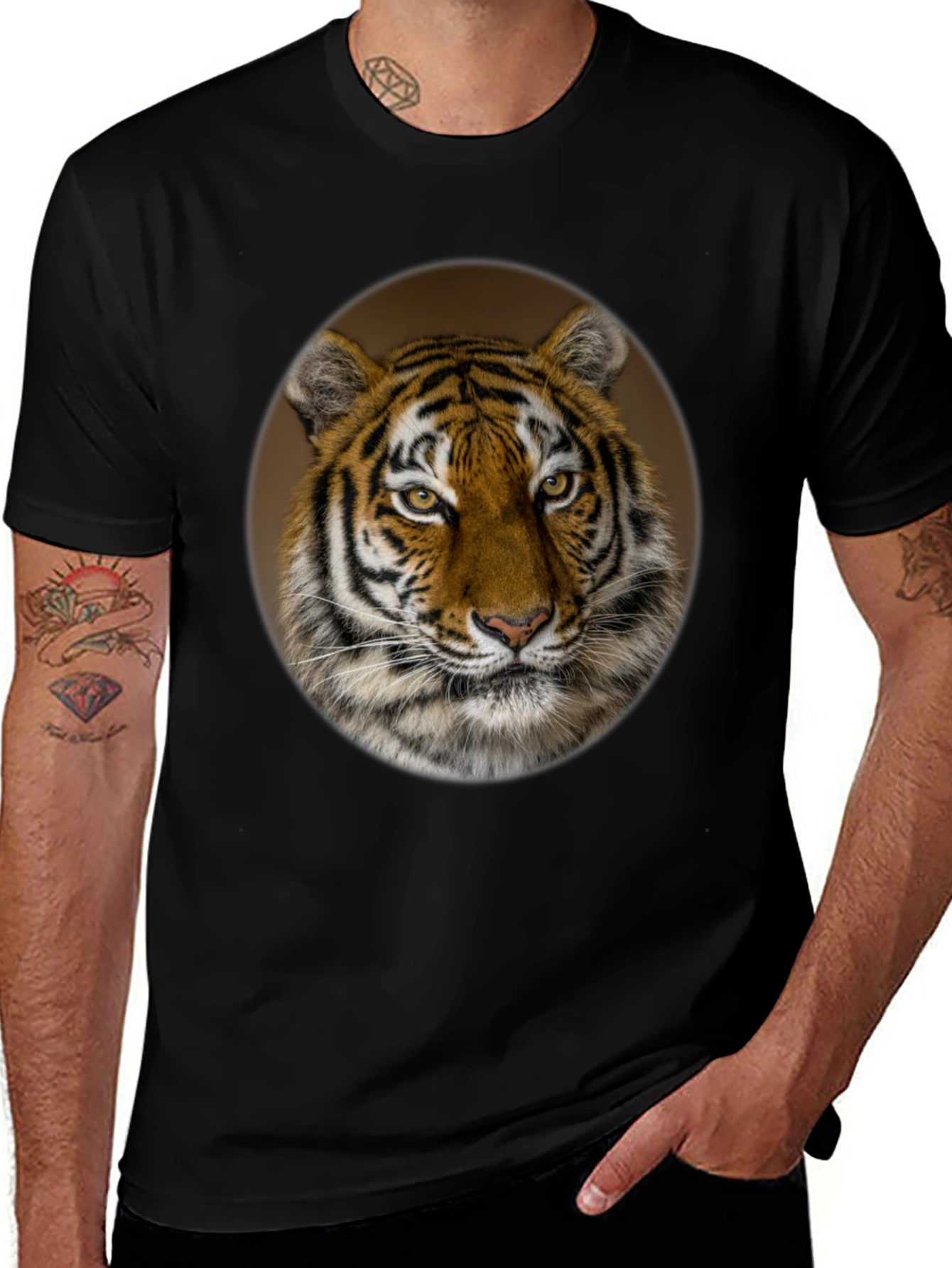 Variant 4 of Tiger Portrait Black Graphic T-Shirt