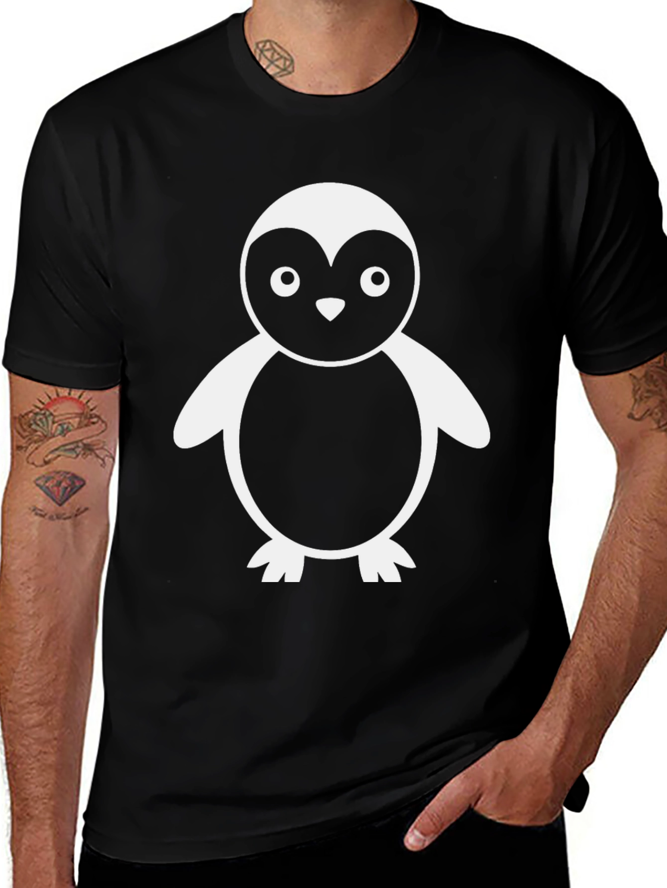 Variant 14 of Penguin Graphic Tee - Casual Black T-Shirt