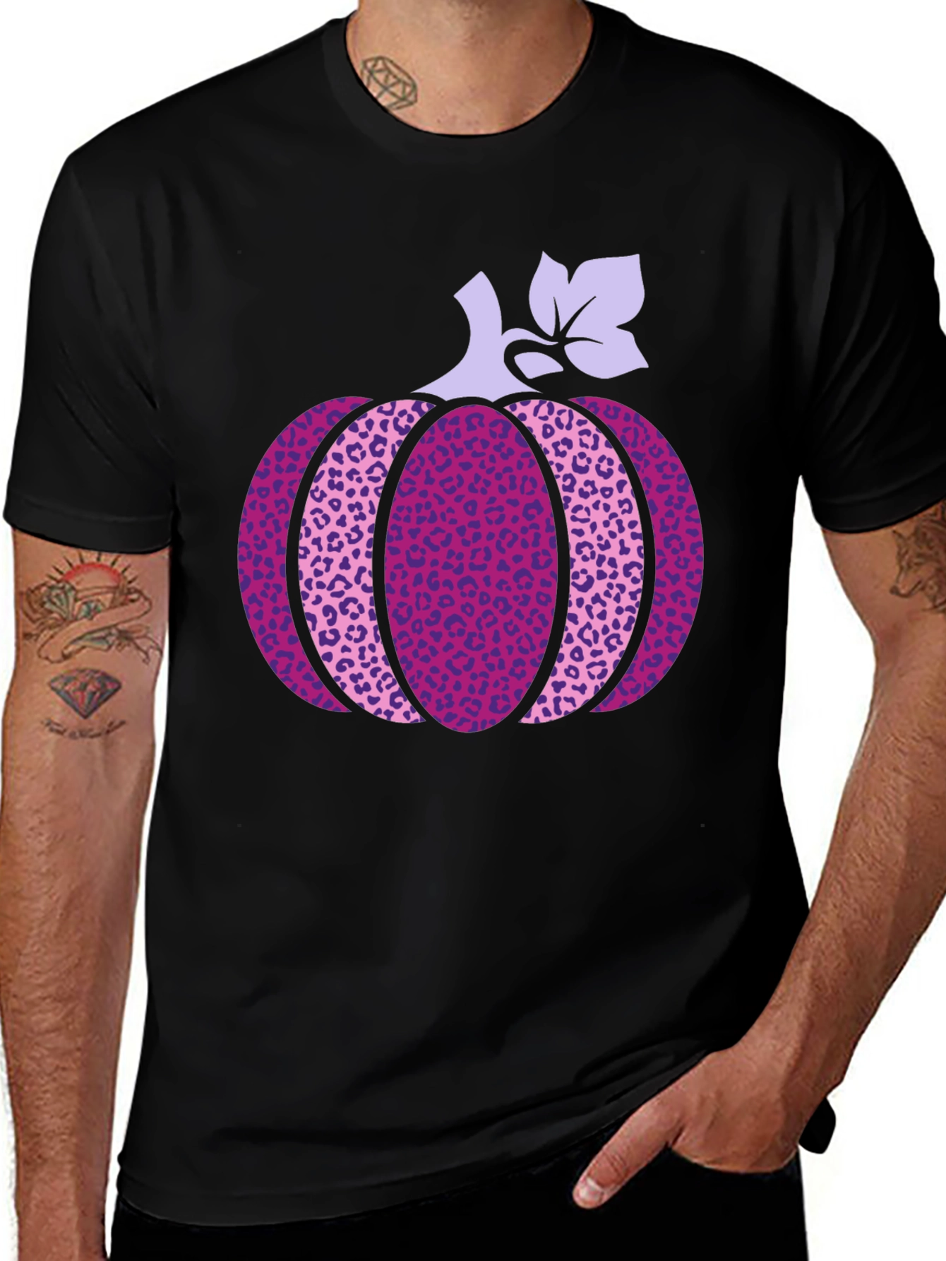 Variant 10 of Pumpkin Leopard Print Graphic Tee
