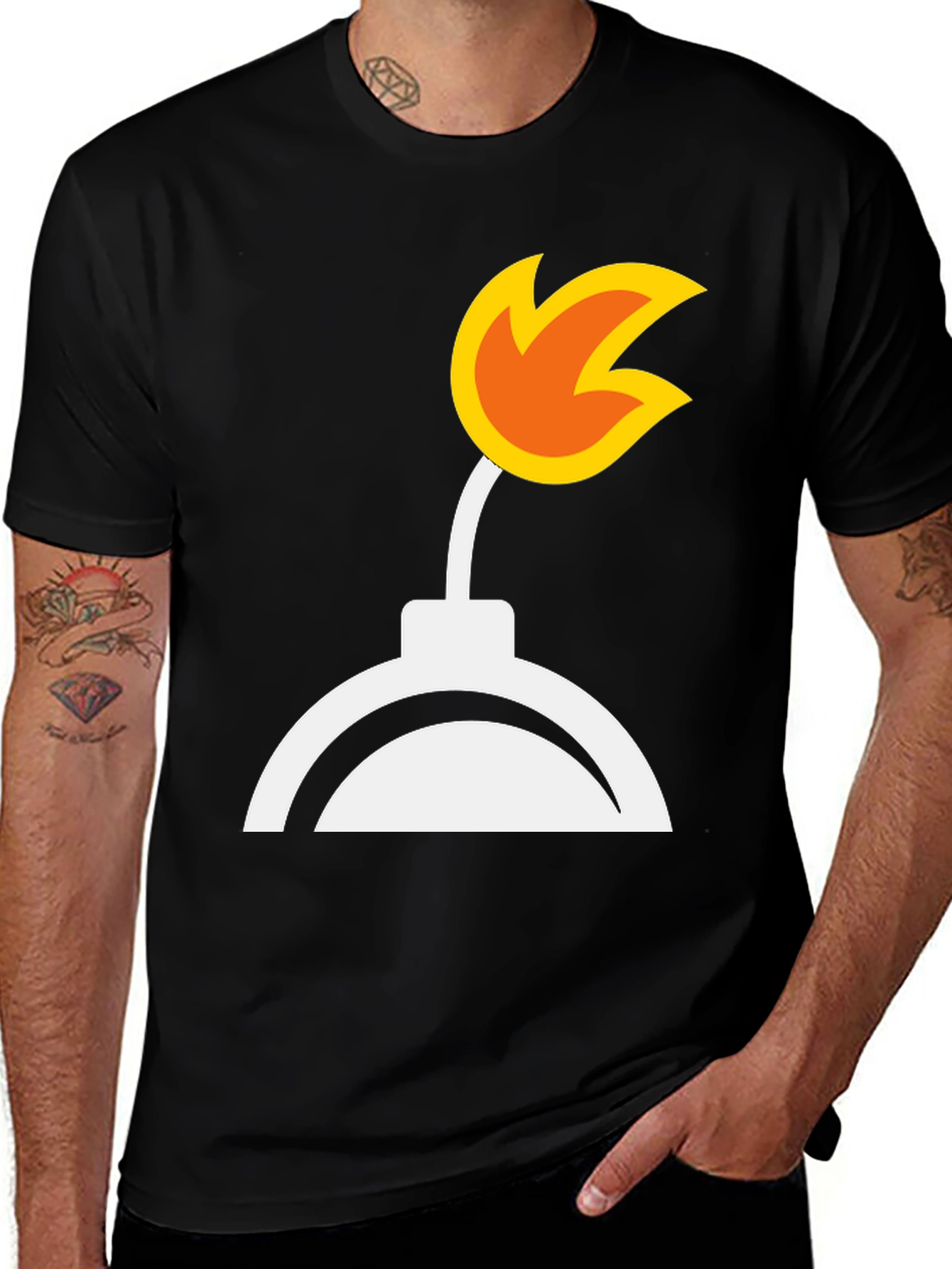 Variant 21 of Bomb Graphic Tee - Black Cotton Blend