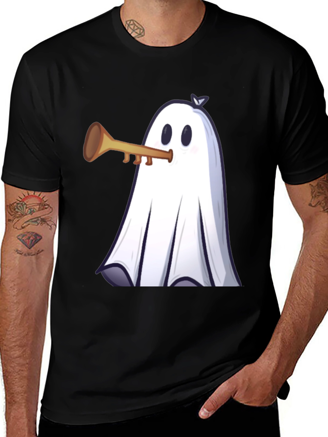 Variant 24 of Ghost Trumpet T-Shirt - Funny Halloween Tee