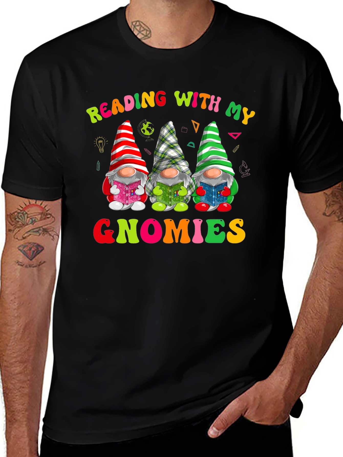 Variant 15 of Reading With My Gnomies Shirt - Fun Teacher Tee