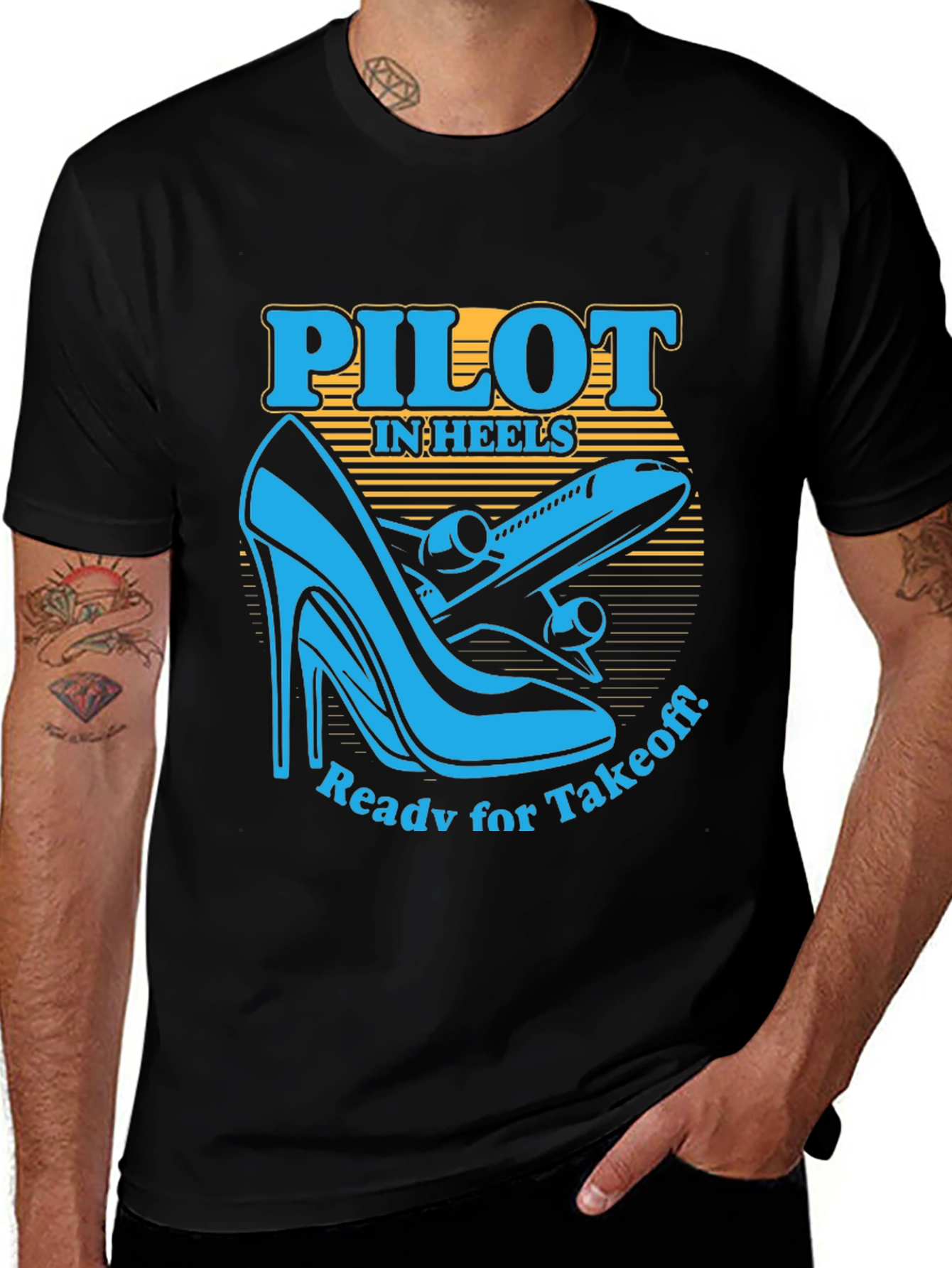 Pilot in Heels T-Shirt - Ready for Takeoff!